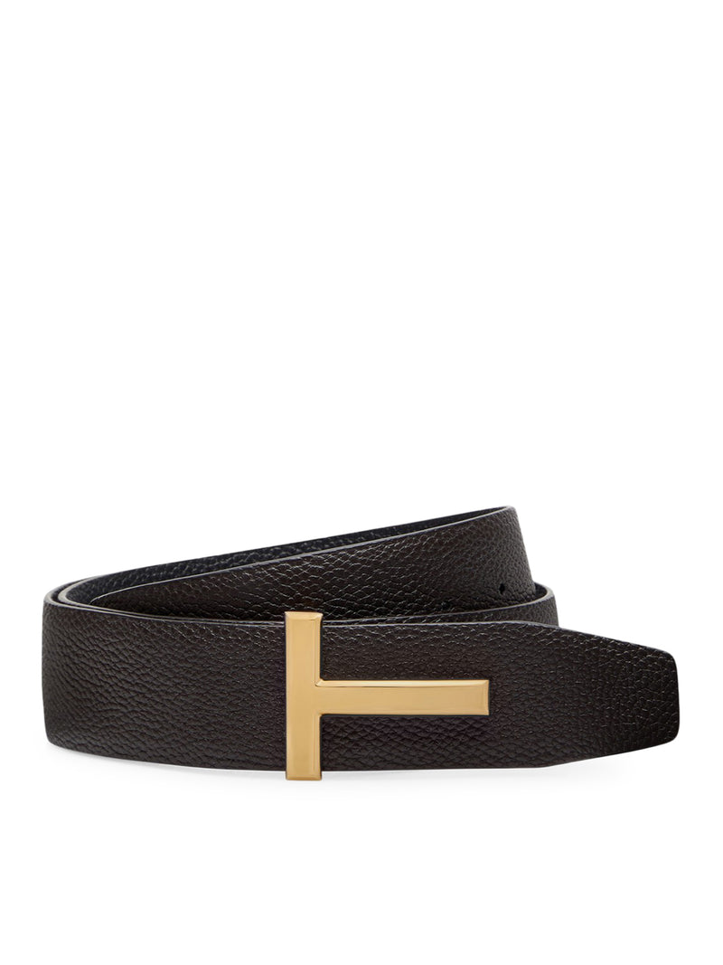 Tom Ford Men Ridge T Reversible Belt In Hammered Leather TOM FORD