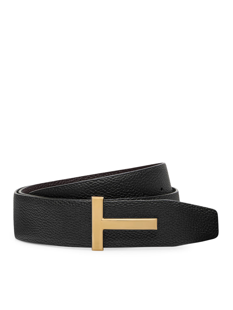 Tom Ford Men Ridge T Reversible Belt In Hammered Leather TOM FORD