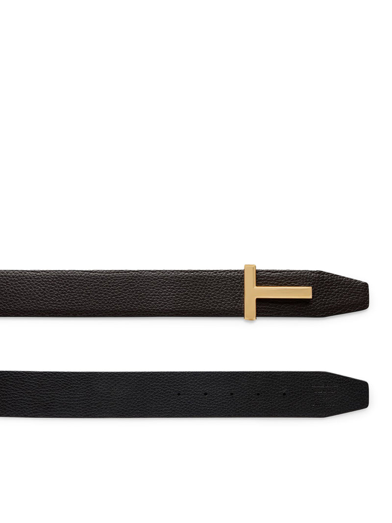 Tom Ford Men Ridge T Reversible Belt In Hammered Leather TOM FORD