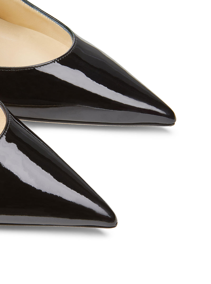 Jimmy Choo Women Bing 100 Black Patent Leather Clog With Crystal Strap JIMMY CHOO