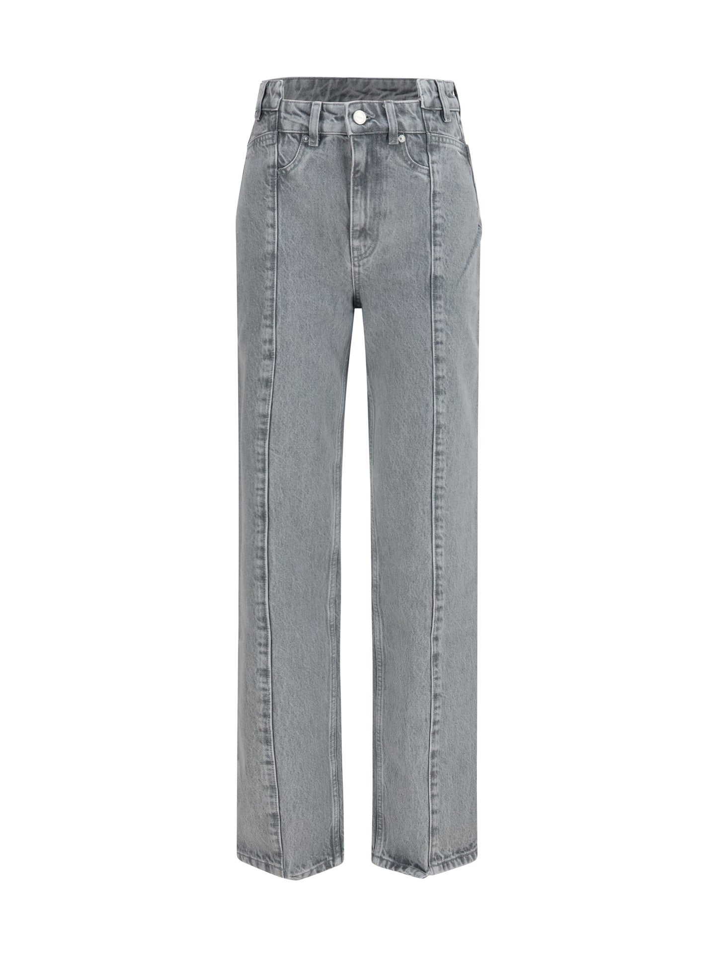 Ganni Women Rigid Denim Cuffed Jeans GANNI