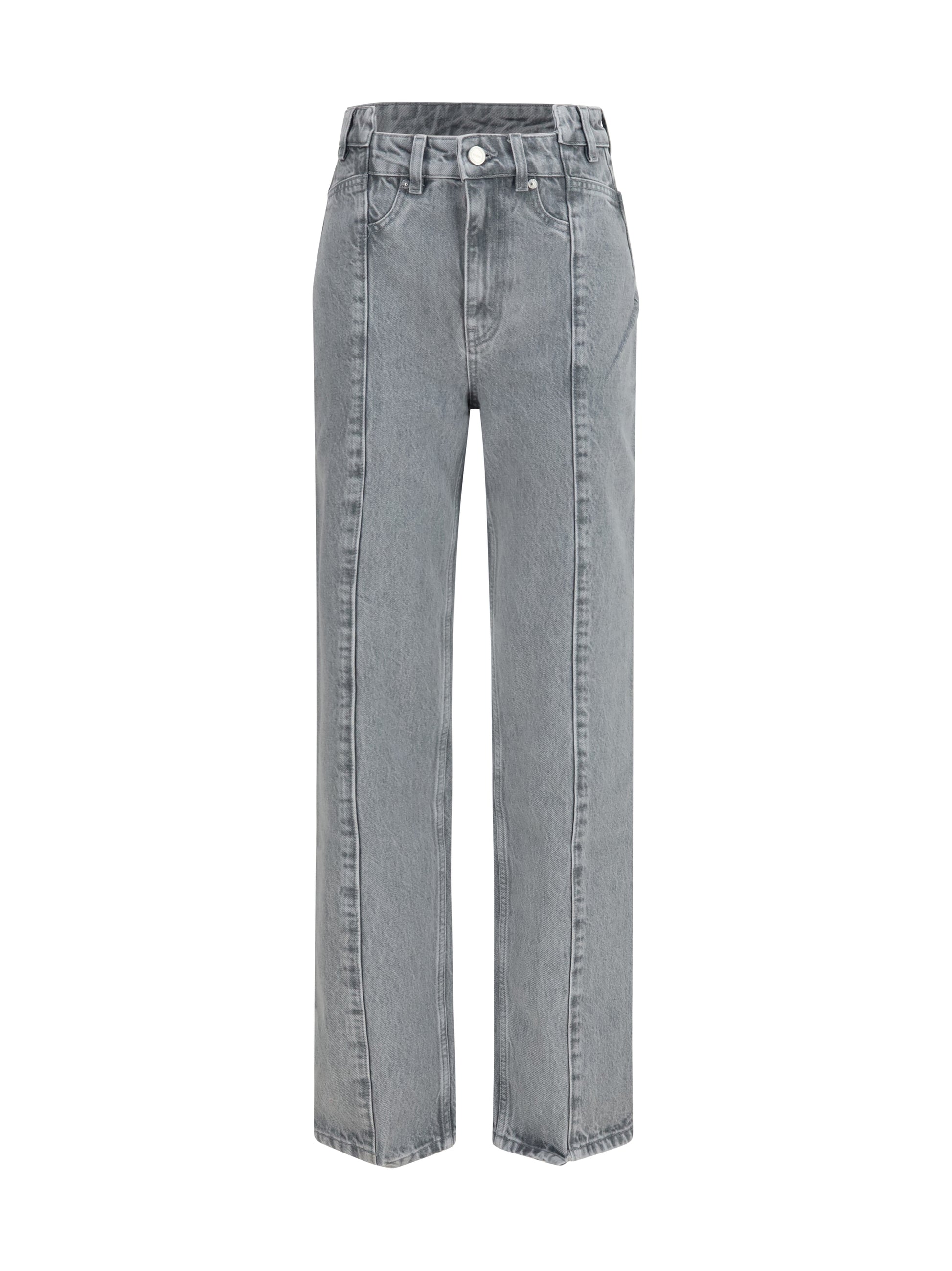 Ganni Women Rigid Denim Cuffed Jeans GANNI