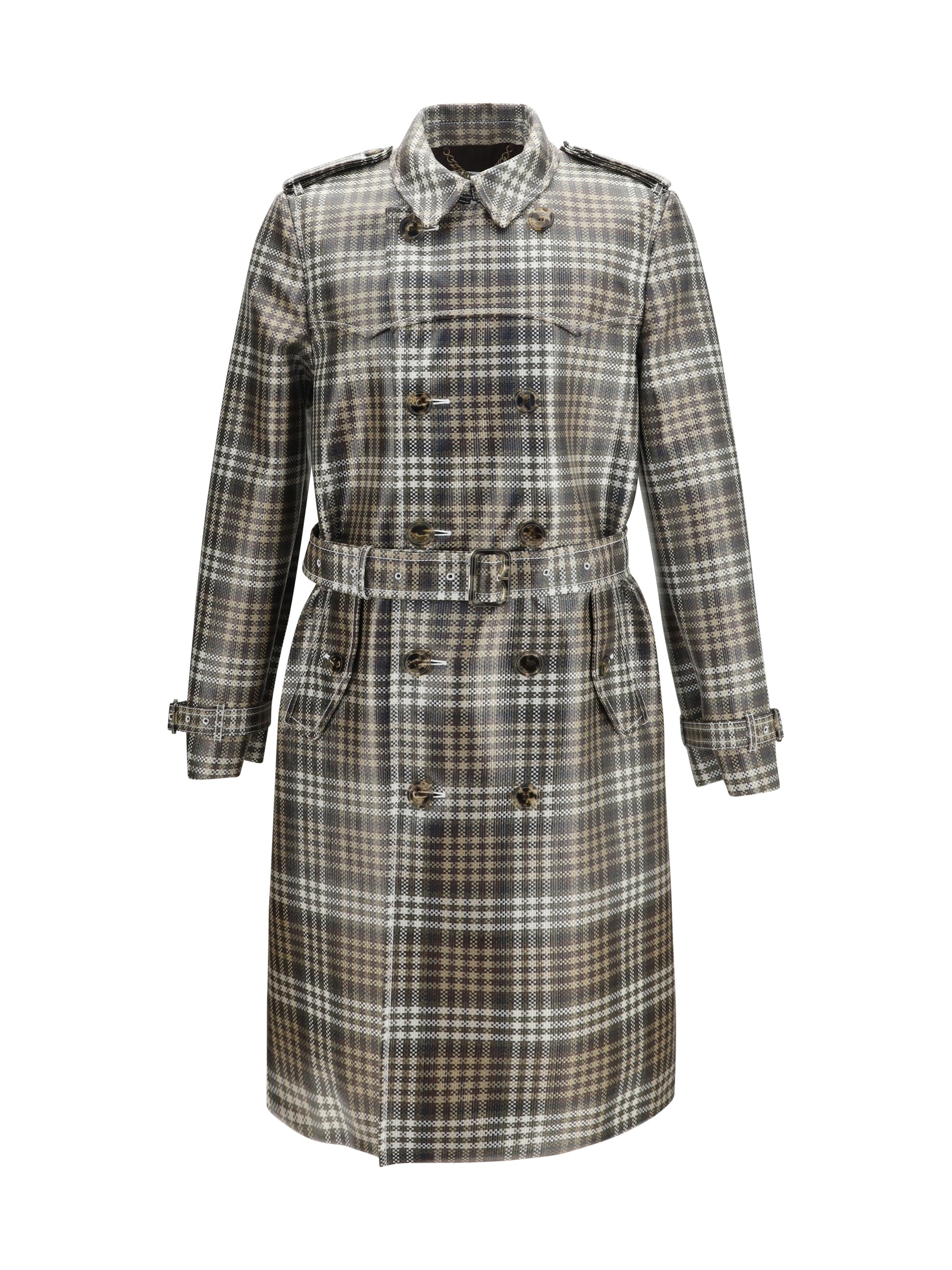 Burberry Men Double-Breasted Foxfield Madras Trench BURBERRY
