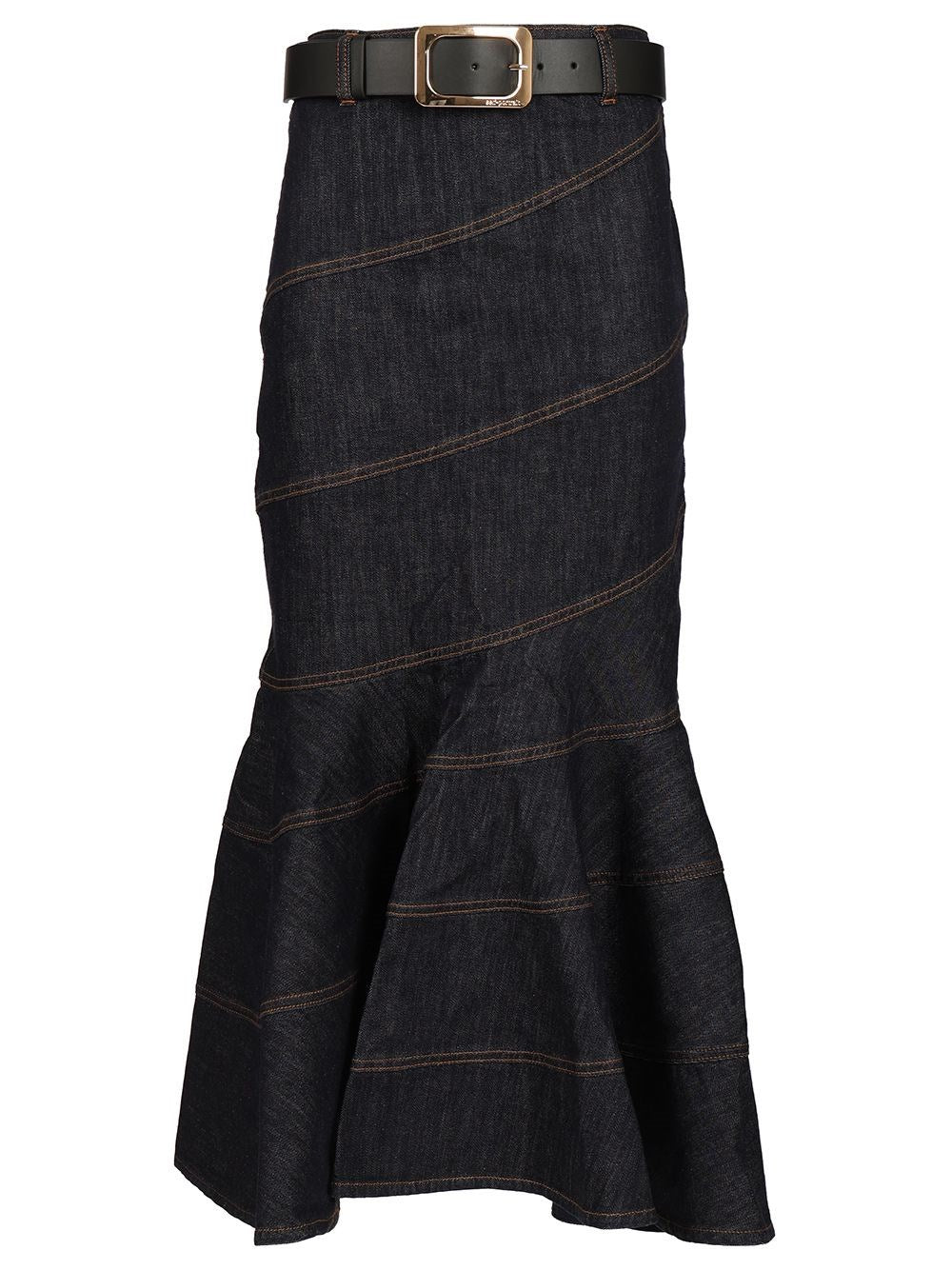 Self-Portrait Women Midi Skirt With Belt SELF-PORTRAIT