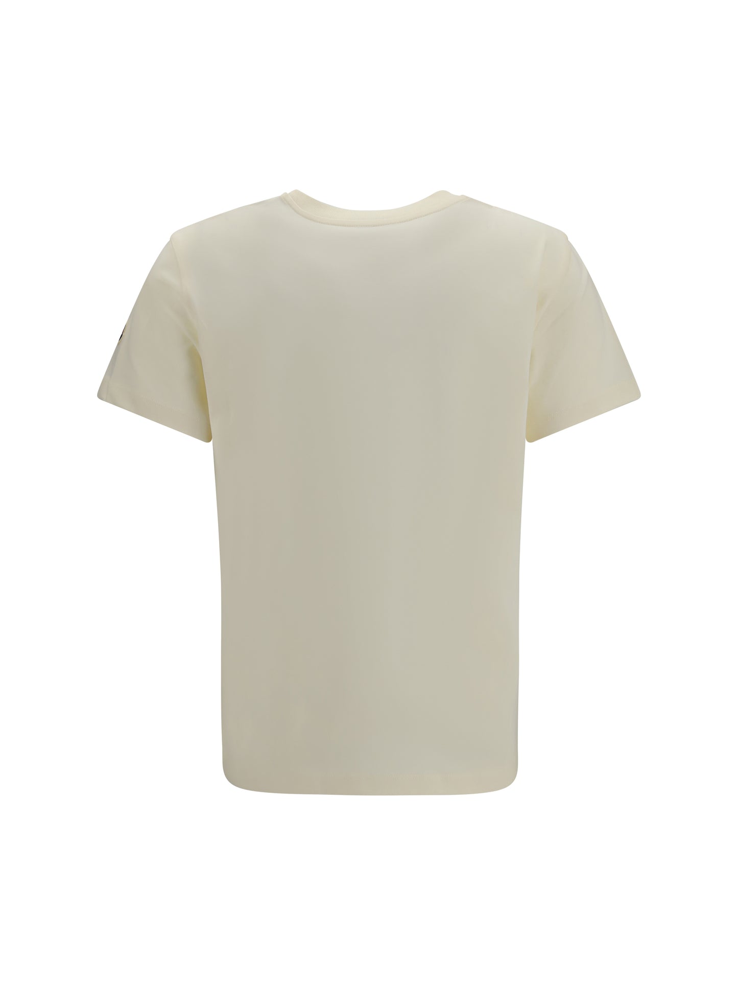Moncler Women Cotton T-Shirt With A Tone On Tone Embroidered Logo MONCLER