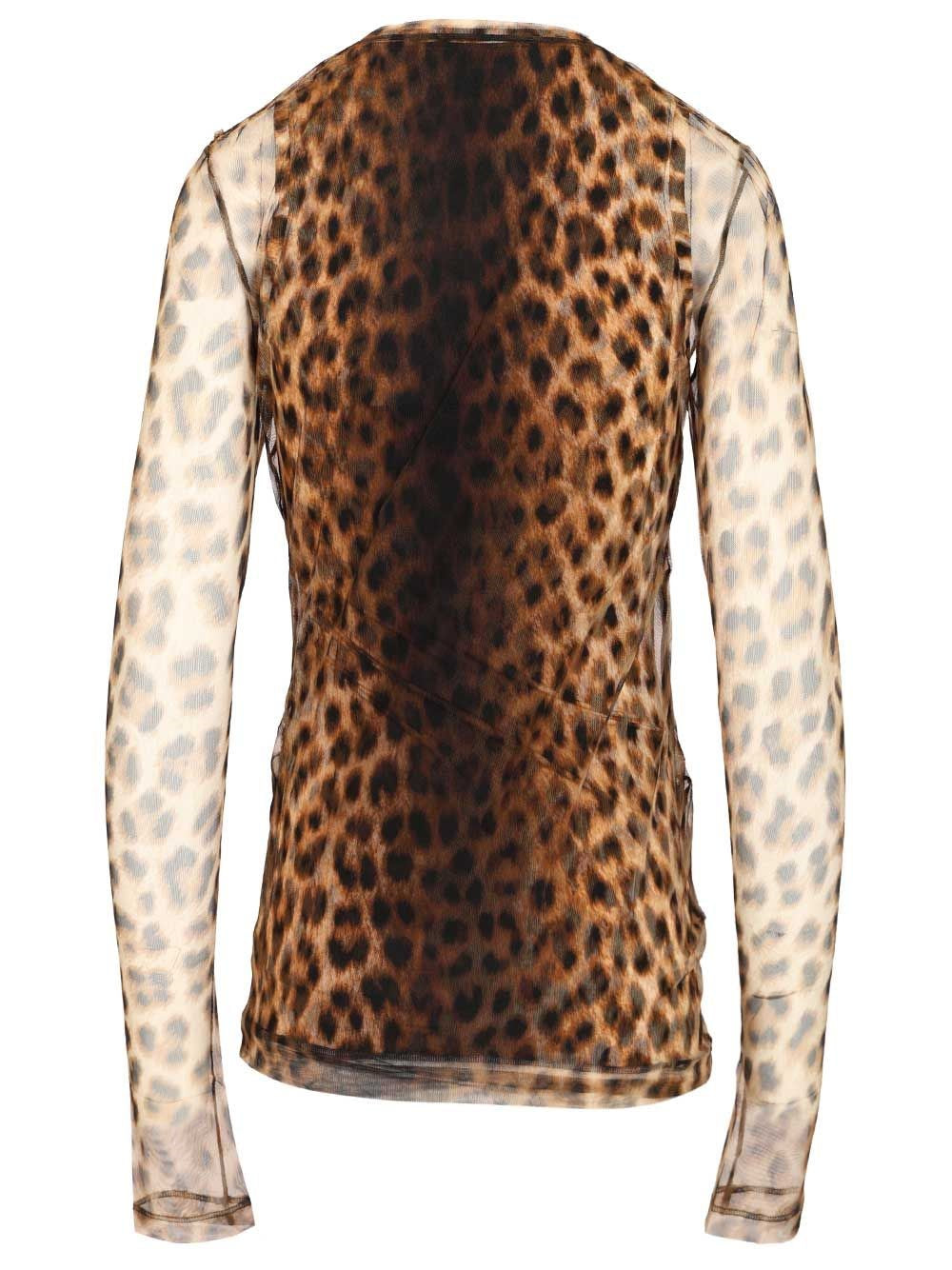 Sportmax Women Bi-Material Animalier Top SPORTMAX
