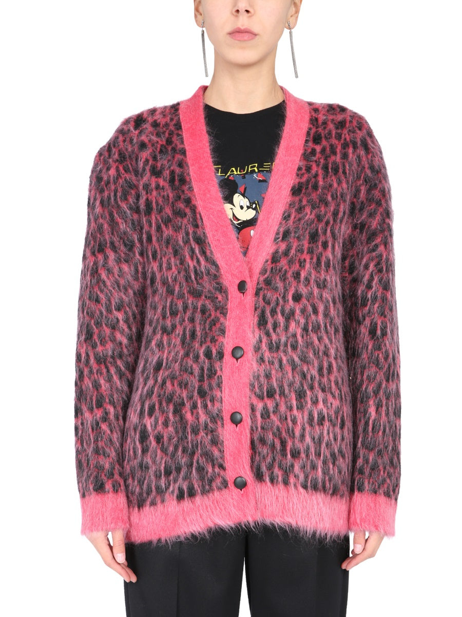Saint Laurent Women Leopard Jacquard Cardigan SAINT LAURENT