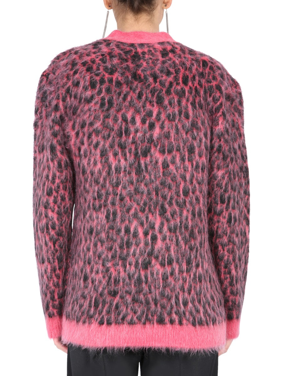 Saint Laurent Women Leopard Jacquard Cardigan SAINT LAURENT