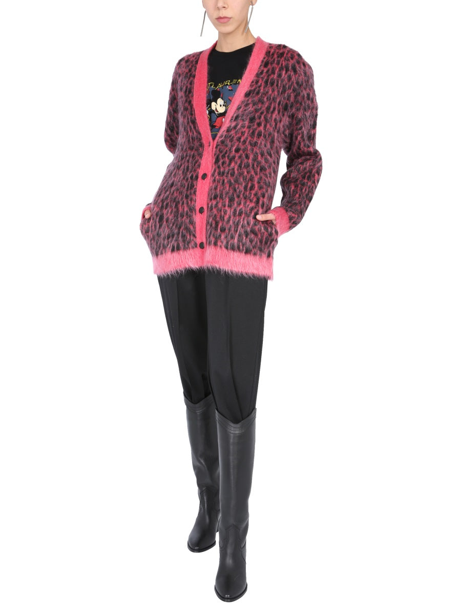 Saint Laurent Women Leopard Jacquard Cardigan SAINT LAURENT