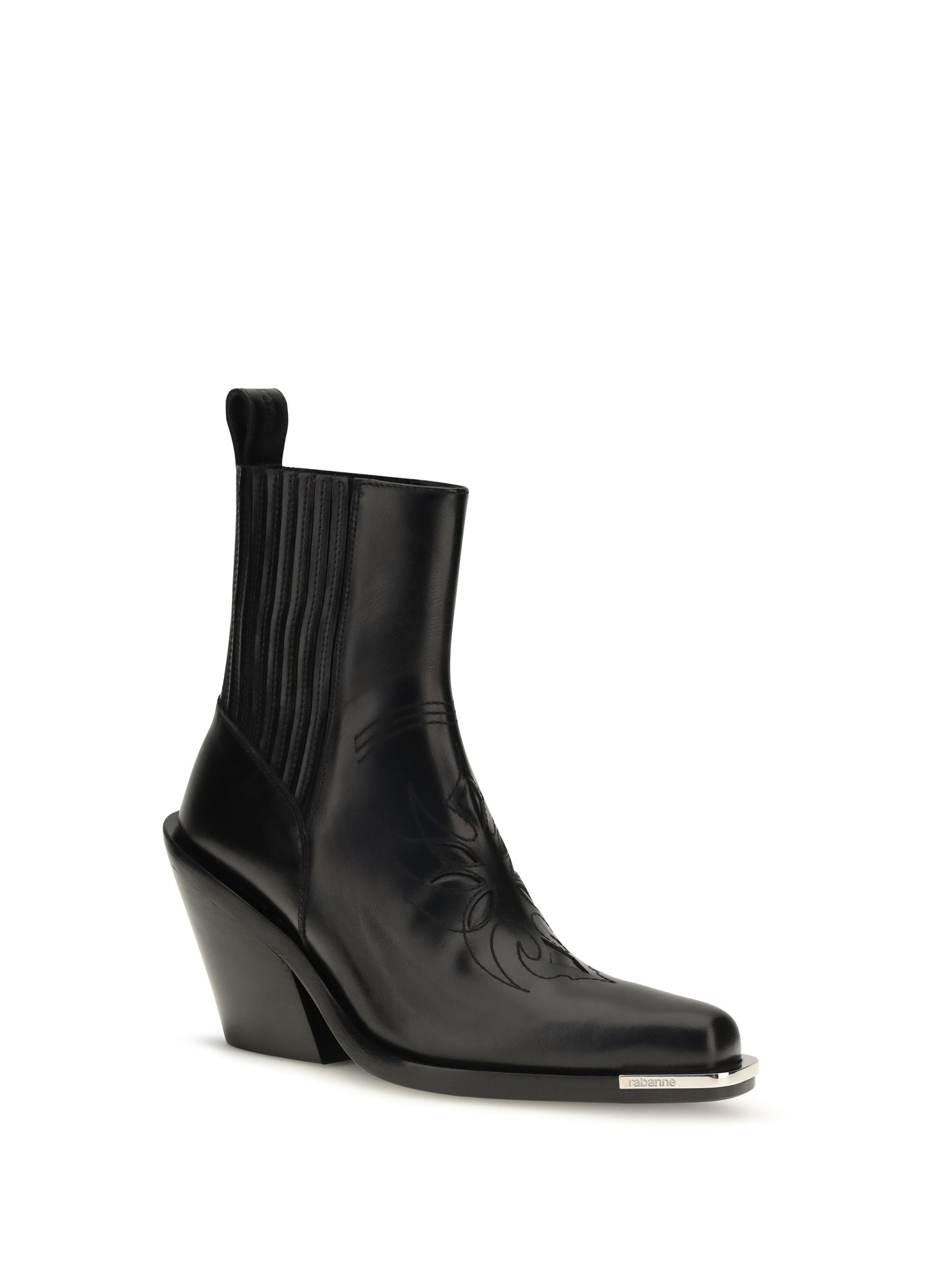 Rabanne Women Leather Cowboy Ankle Boots PACO RABANNE