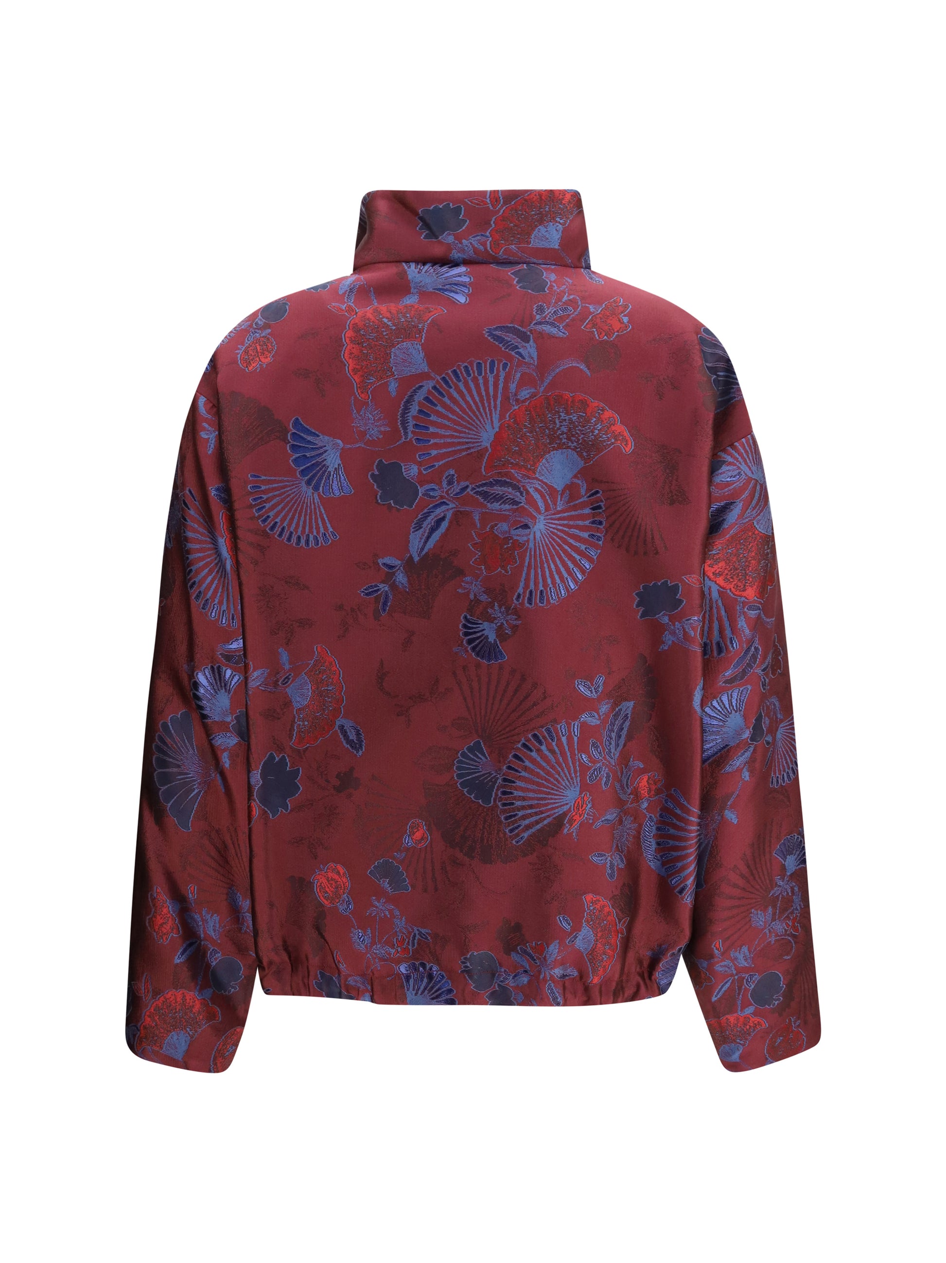 Giorgio Armani Women Full-Zip Jacket In Silk-Blend Jacquard With Ginkgo Motif GIORGIO ARMANI