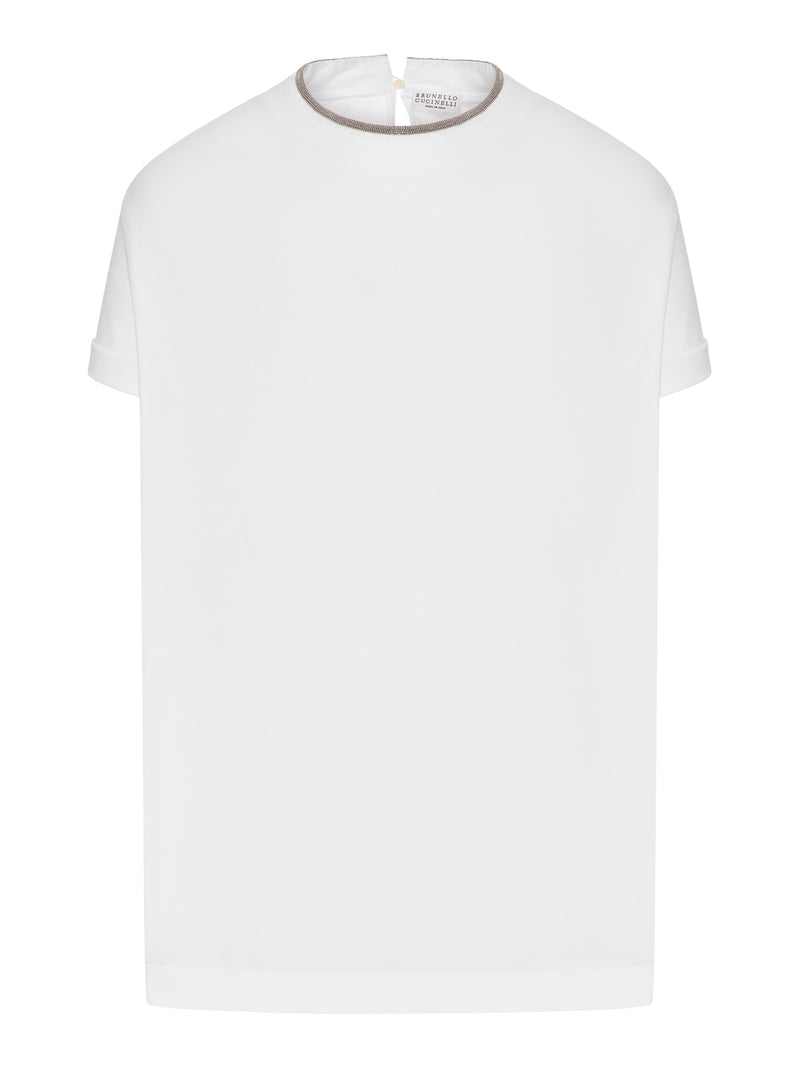 Brunello Cucinelli Women Jersey T-Shirt With Precious Faux Layering BRUNELLO CUCINELLI