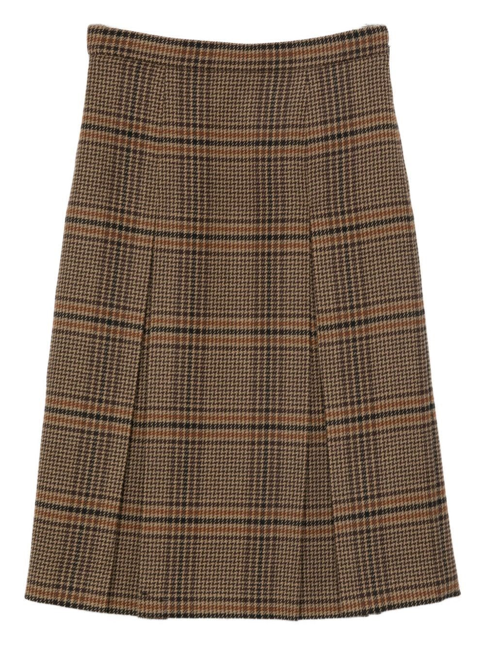 Saint Laurent Women Prince Of Wales Midi Skirt SAINT LAURENT