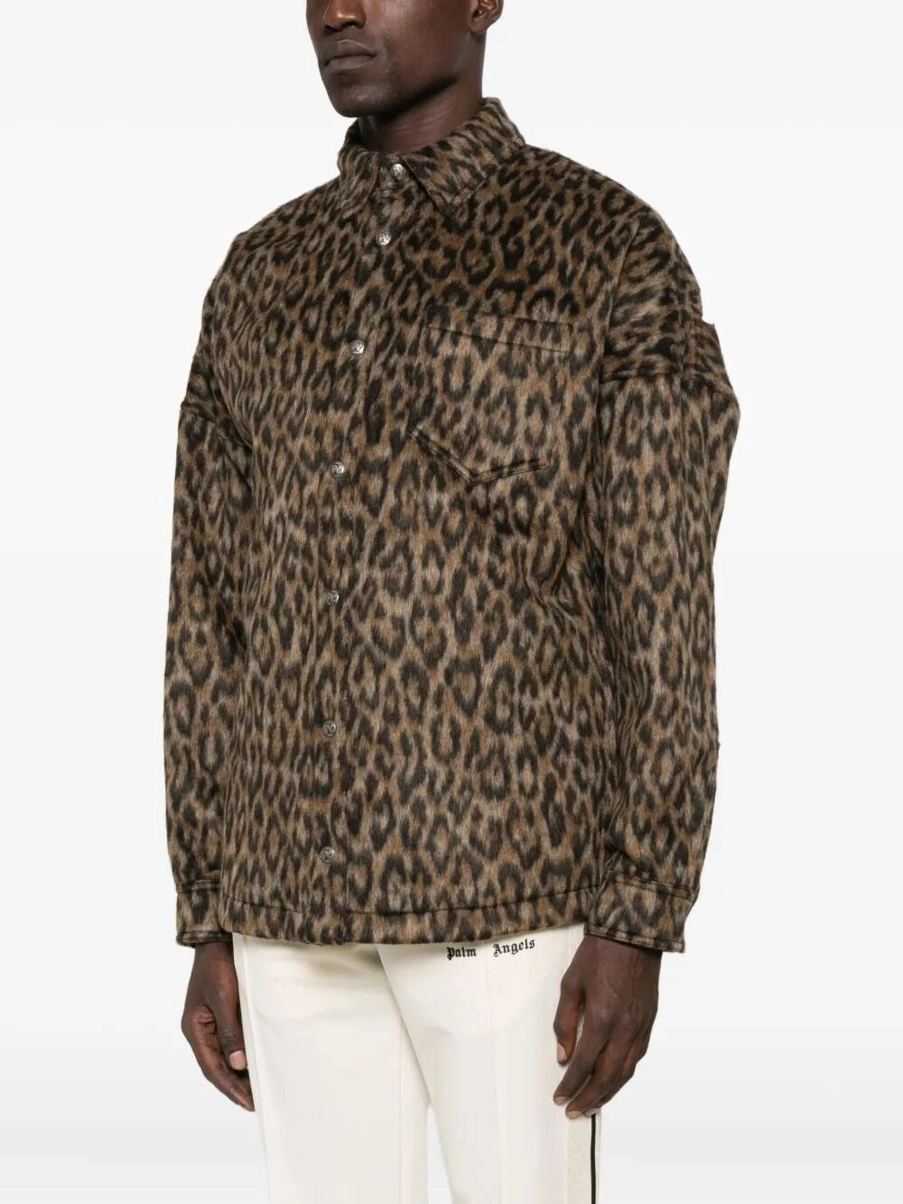Palm Angels Men `Classic Logo` Animalier Overshirt PALM ANGELS