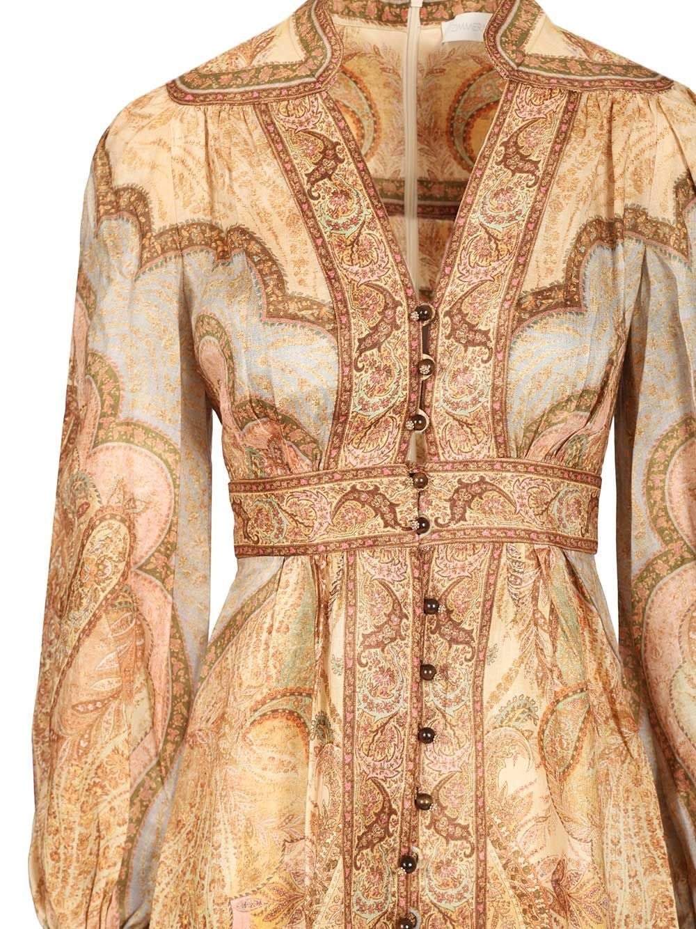Zimmermann Women Wanderlust Low-Cut Midi Dress In Tapestry ZIMMERMANN