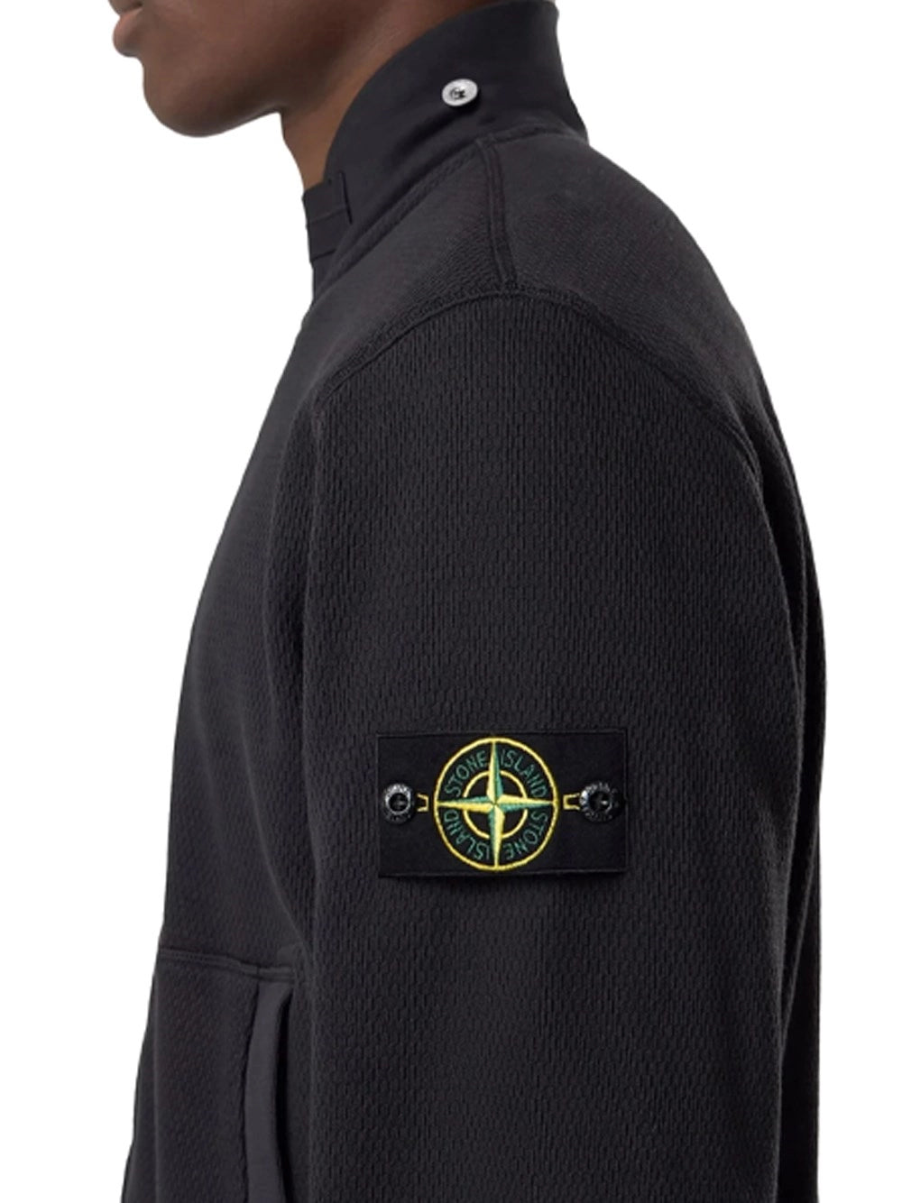 Stone Island Men Mesh Stitch Organic Cotton Fleece Sweatshirt STONE ISLAND