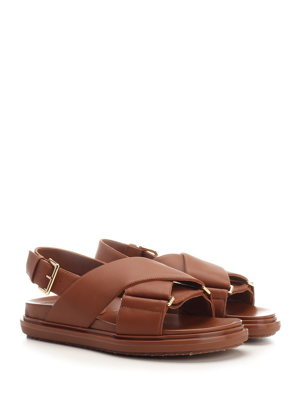 Marni Women Cramel Brown "Fussbett" Sandal MARNI