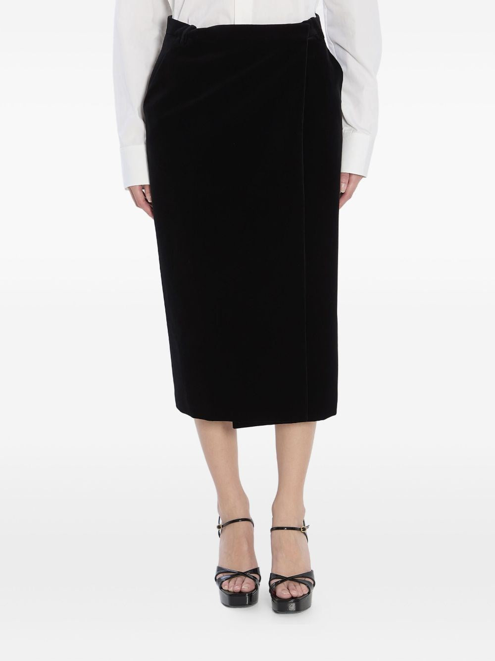 Saint Laurent Women Wrap Midi Skirt SAINT LAURENT