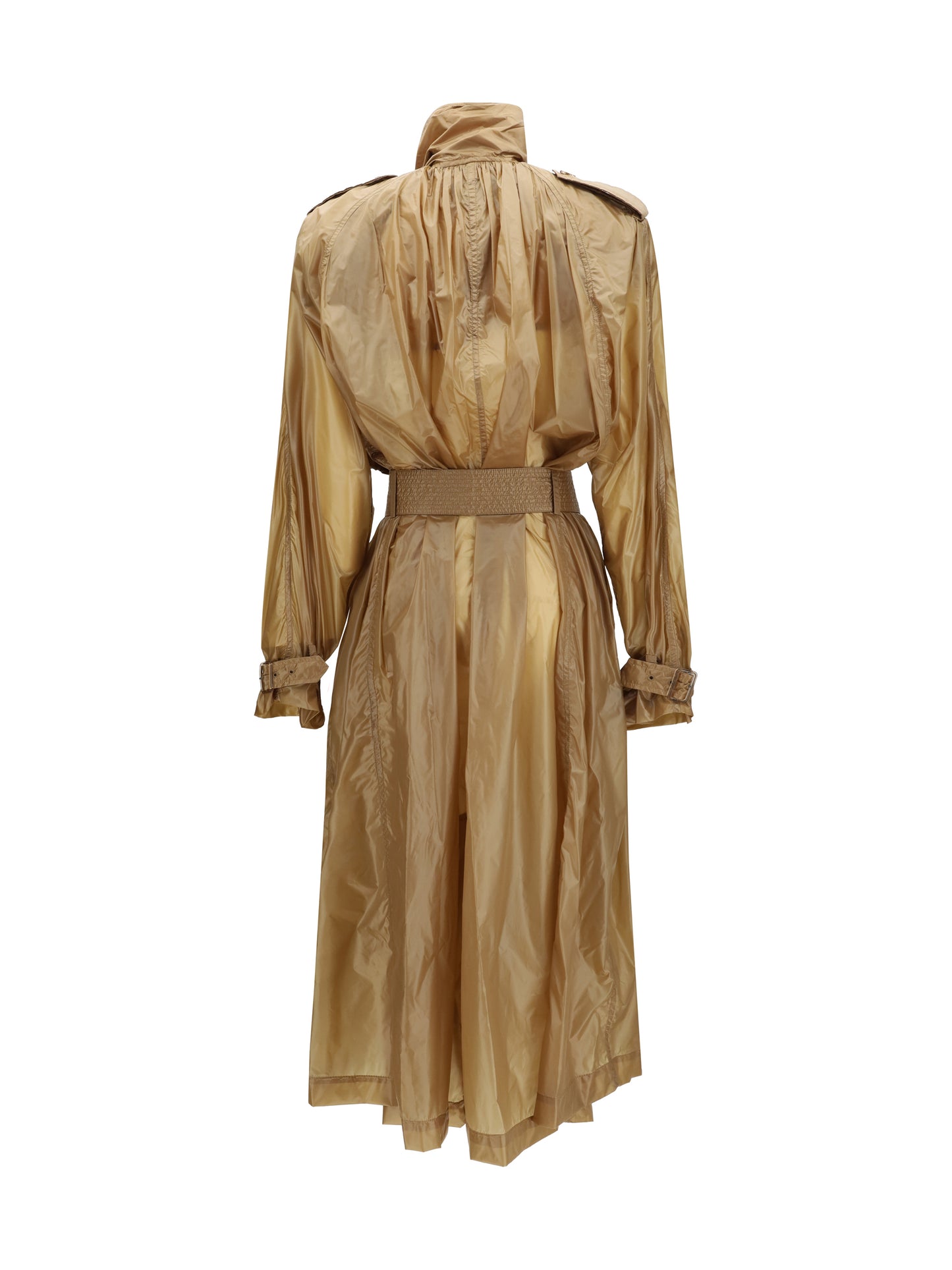 Saint Laurent Women Translucent Technical Fabric Trench With Lavallière Collar SAINT LAURENT