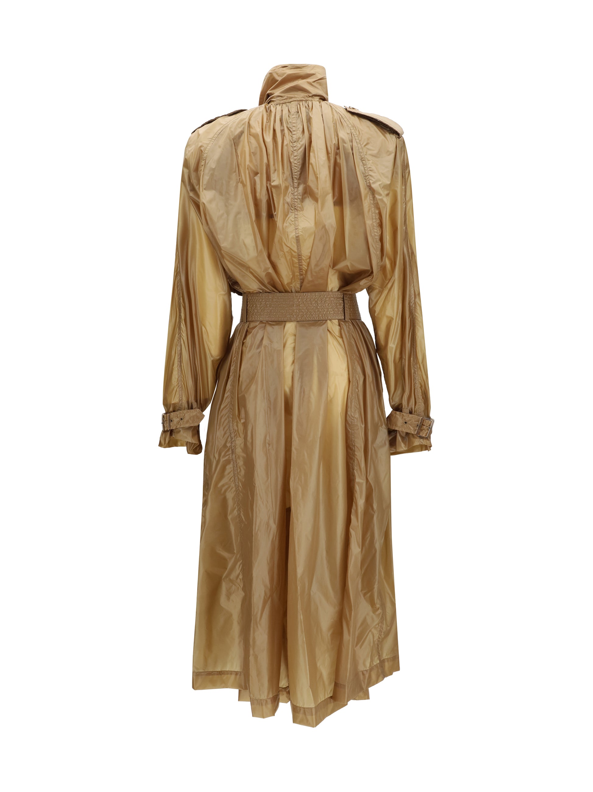 Saint Laurent Women Translucent Technical Fabric Trench With Lavallière Collar SAINT LAURENT