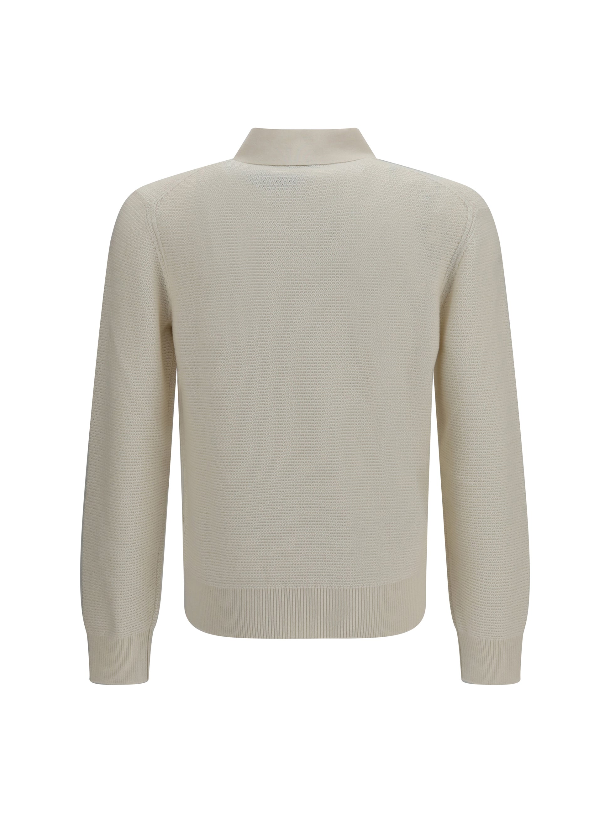 Zegna Men Long-Sleeve Cashmere Polo Shirt ZEGNA