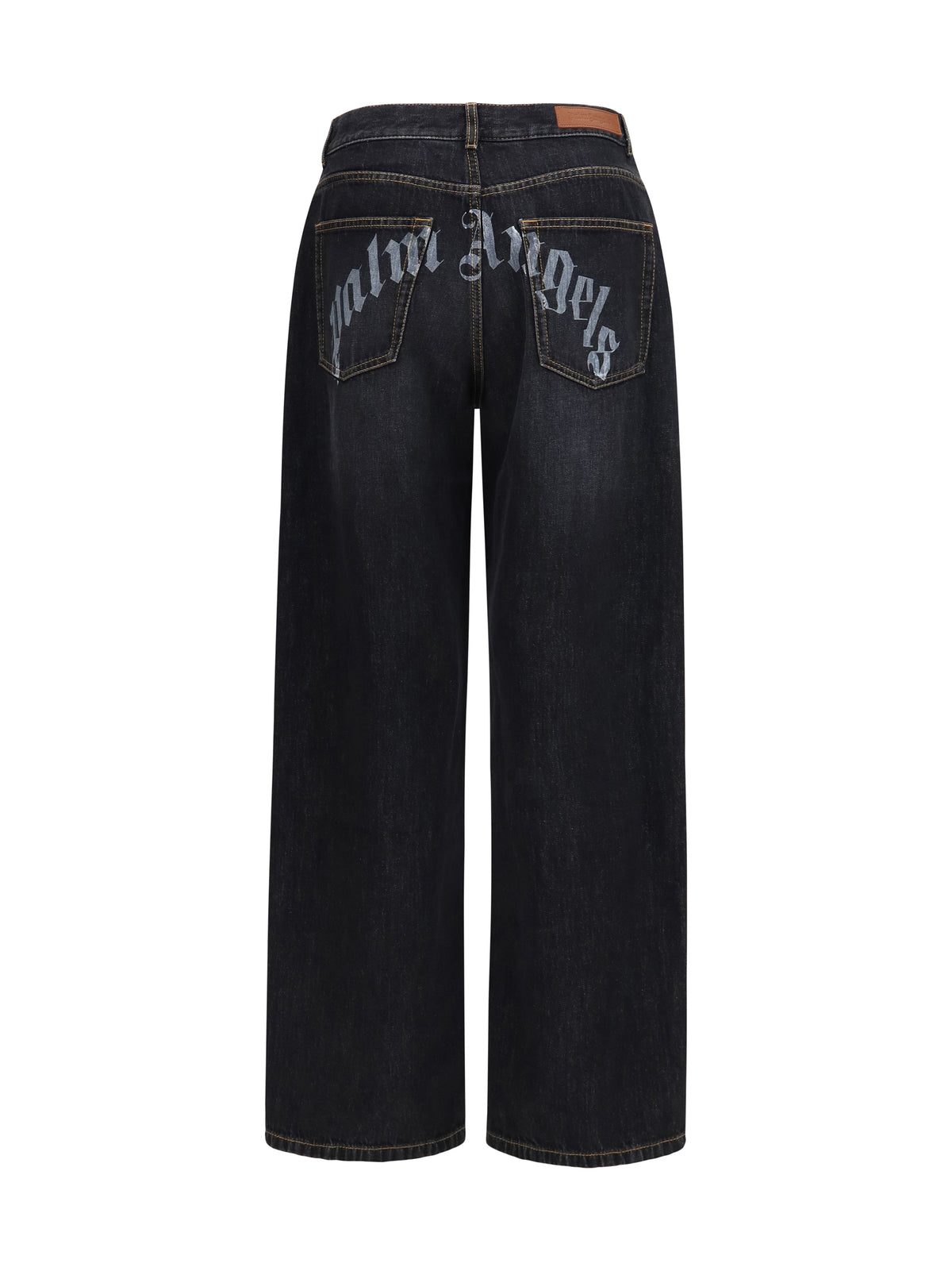 Palm Angels Men Wide-Leg Jeans With Back Logo PALM ANGELS