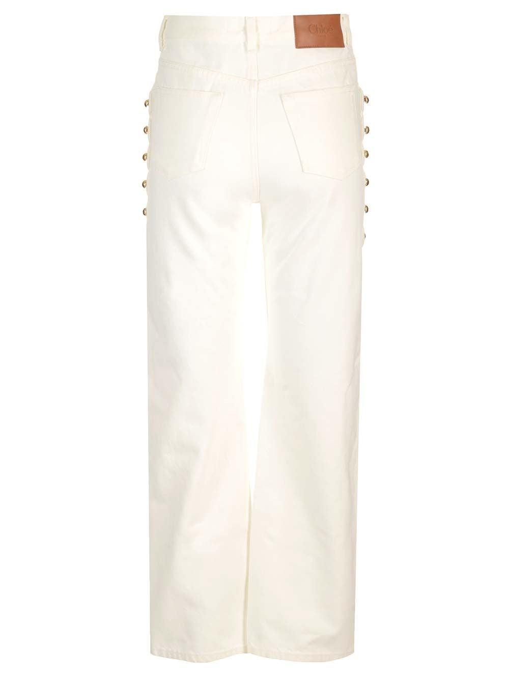 Chloe' Women Cropped Jeans With Embellished Profile CHLOE