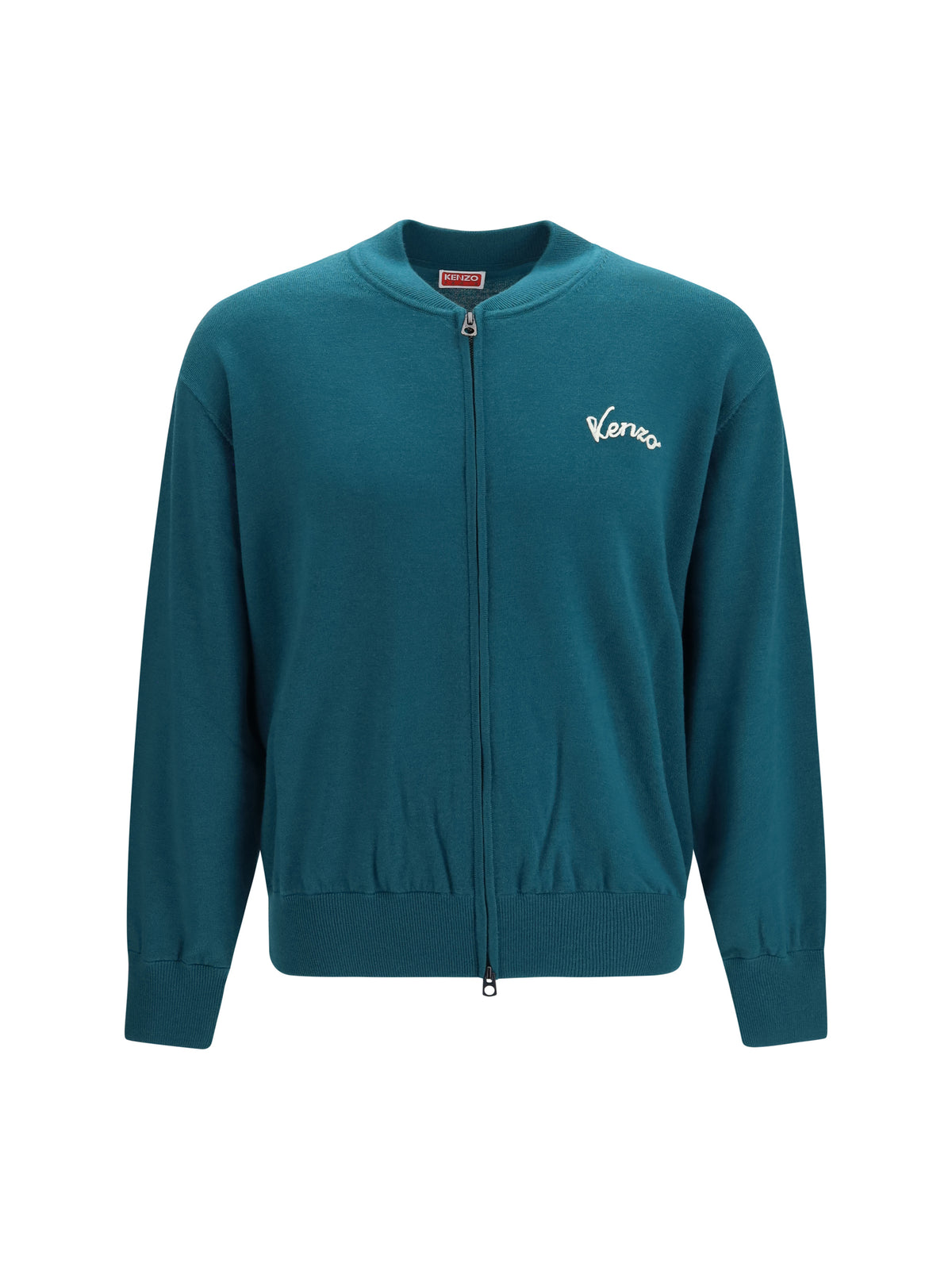 Kenzo Men Kenzo Eiffel Tower Design Wool Zip Cardigan KENZO