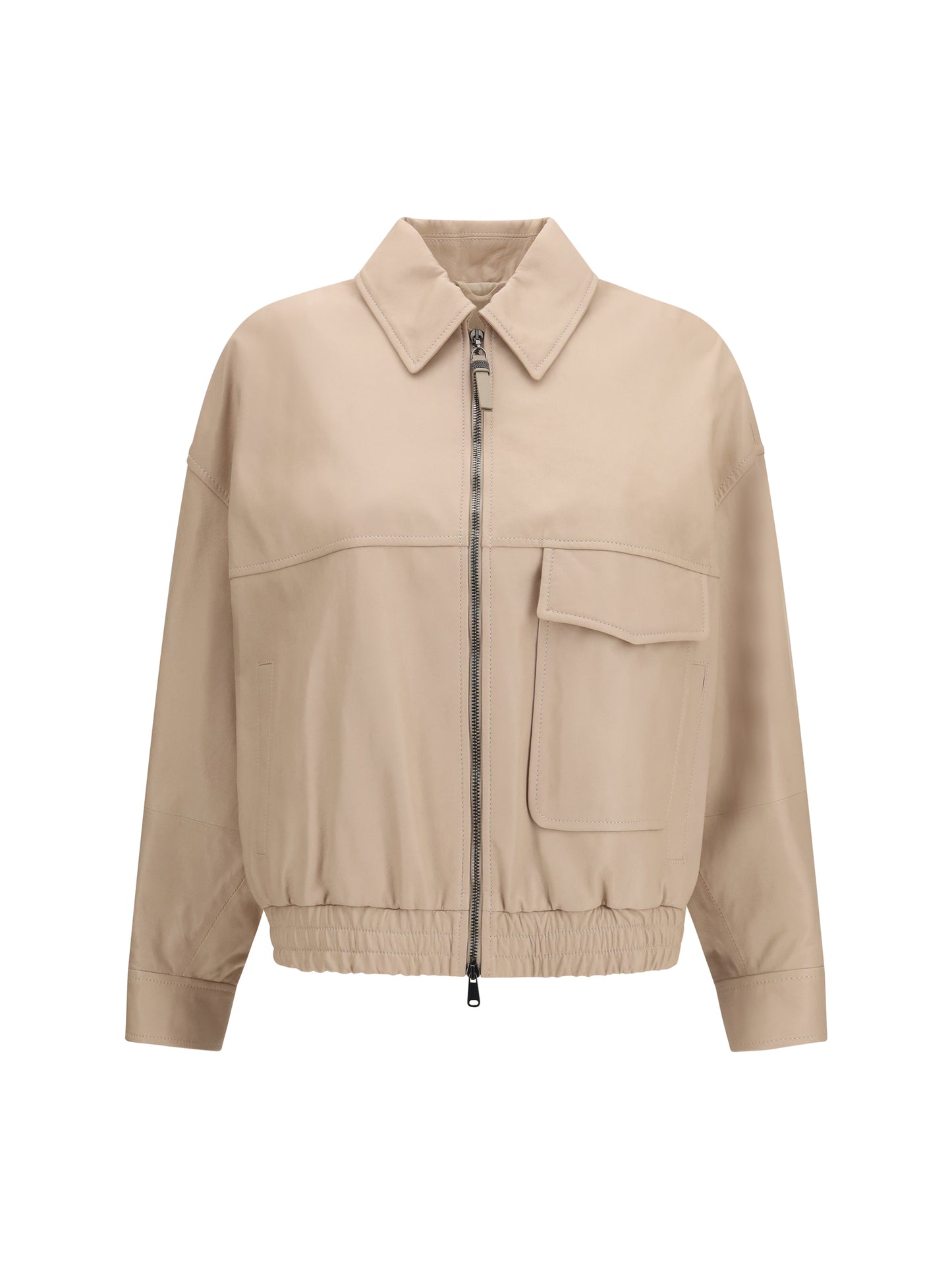 Brunello Cucinelli Women Glossy Nappa Jacket With Monili BRUNELLO CUCINELLI