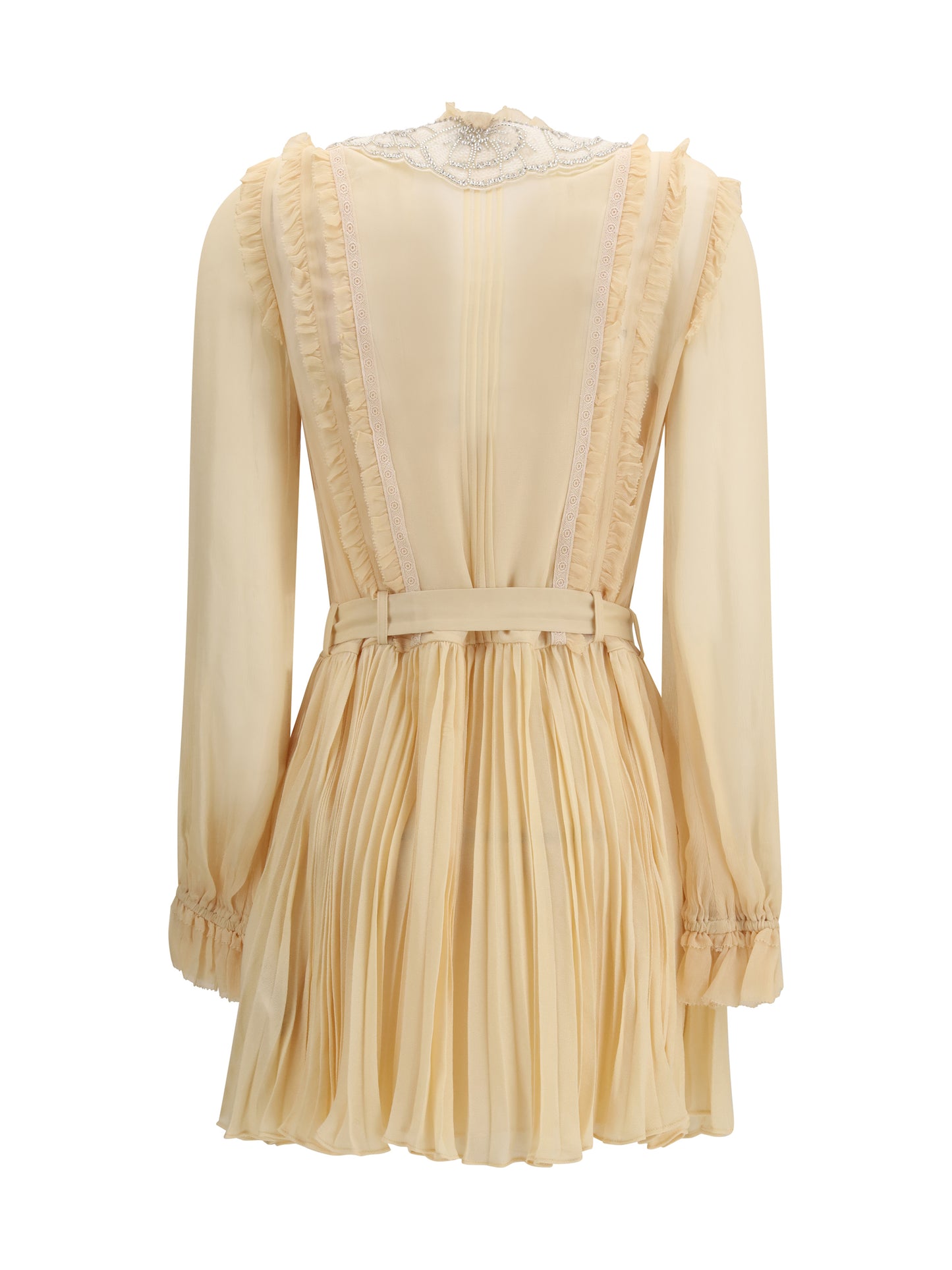 Self-Portrait Women Pleated Georgette Mini Dress SELF-PORTRAIT