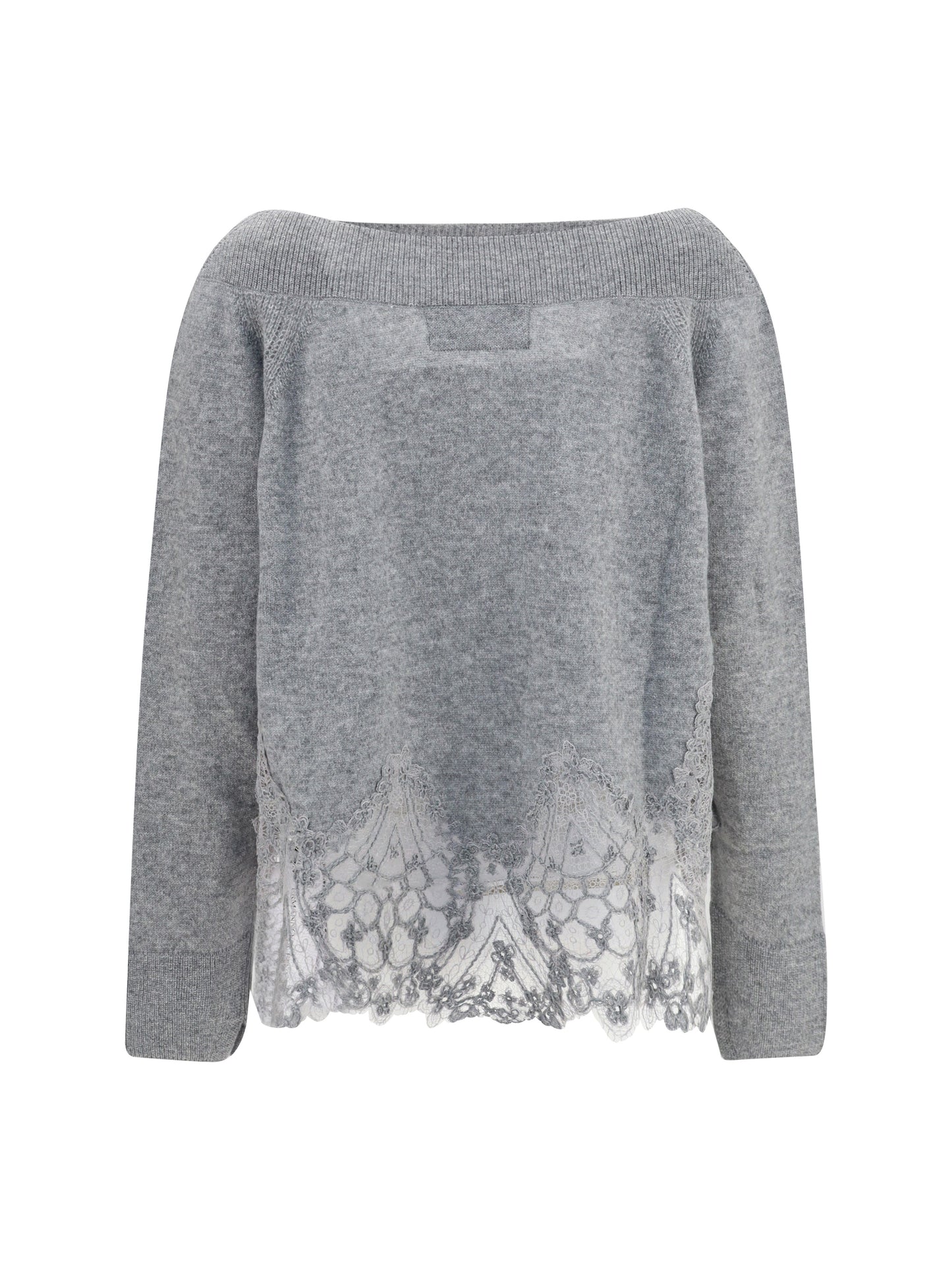 Ermanno Scervino Women Boat Neck Lace Sweater ERMANO SCERVINO