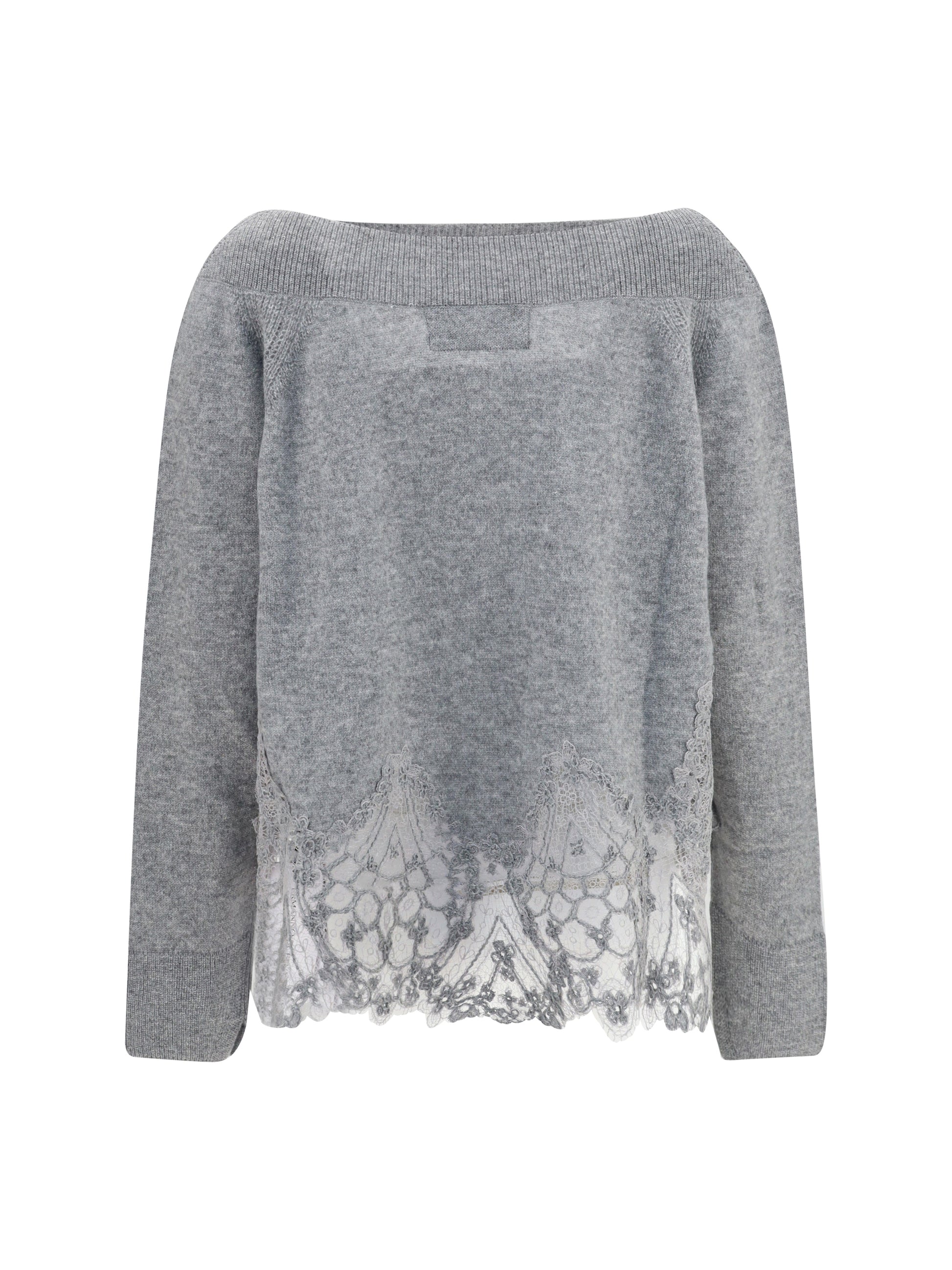 Ermanno Scervino Women Boat Neck Lace Sweater ERMANO SCERVINO