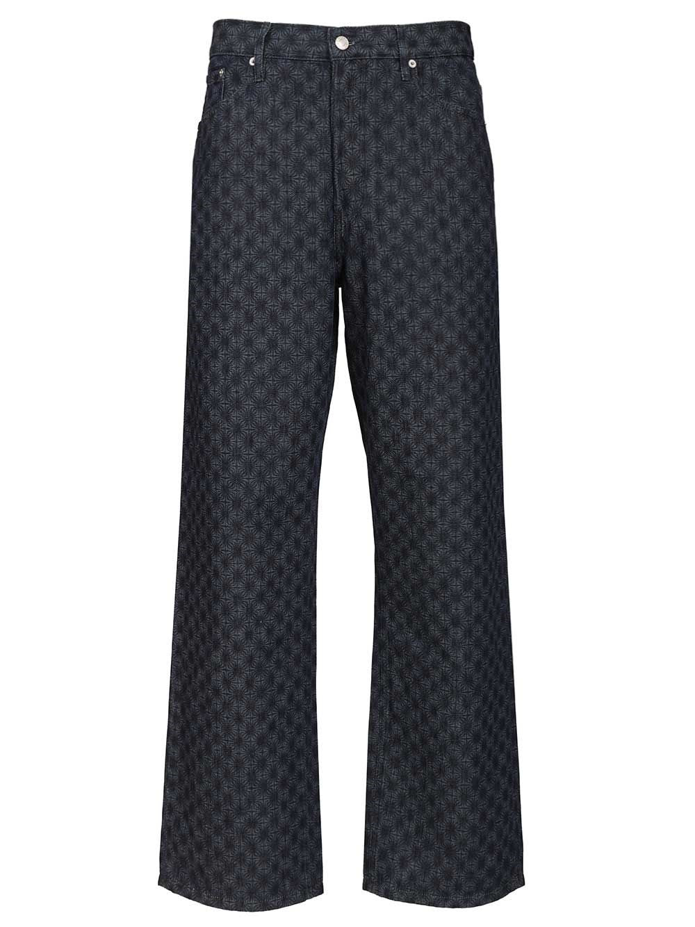 Dries Van Noten Men Floral Wide-Leg Jeans DRIES VAN NOTEN