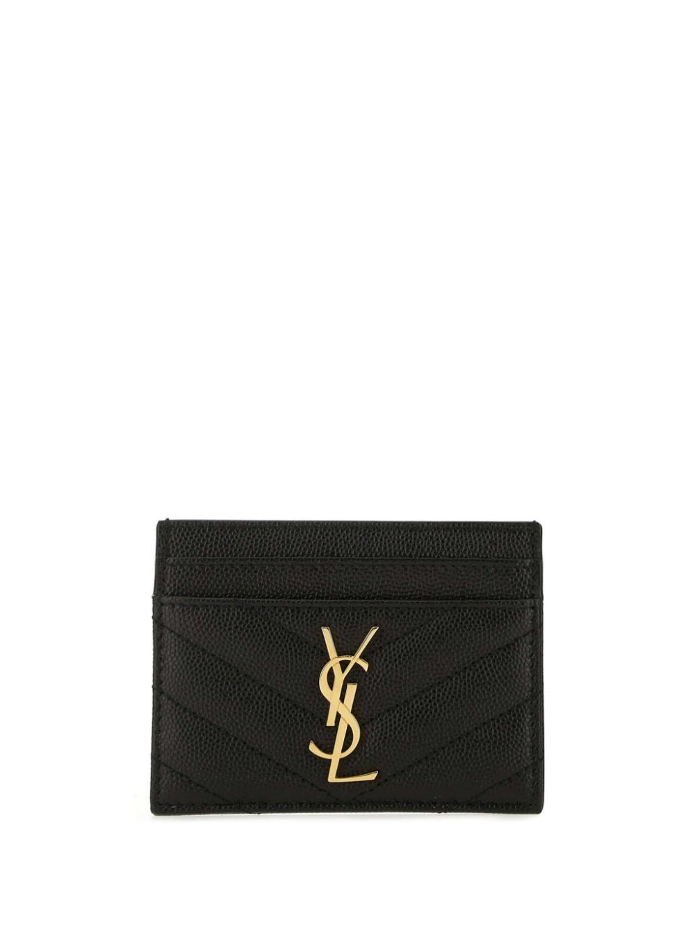 Saint Laurent Women Cassandre Matelassé Card Case In Grain De Poudre Leather SAINT LAURENT