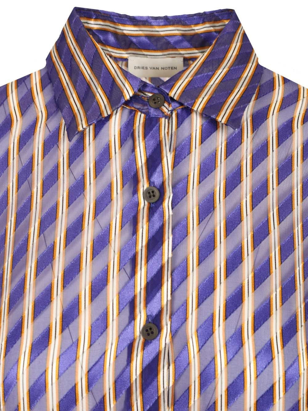 Dries Van Noten Women Striped Dévoré Satin Shirt DRIES VAN NOTEN
