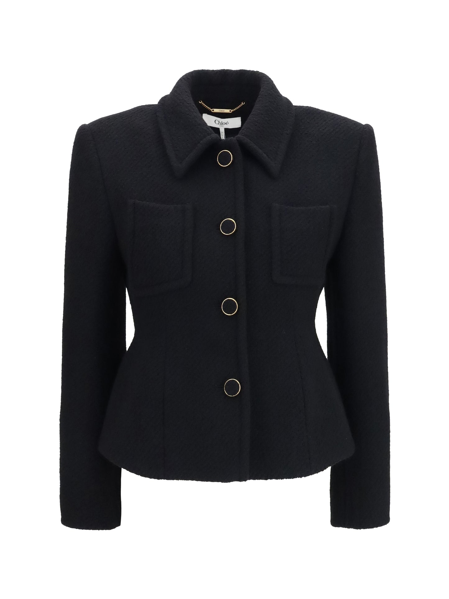 Chloé Women Cropped Single-Breasted Blazer With Fabric Buttons CHLOE