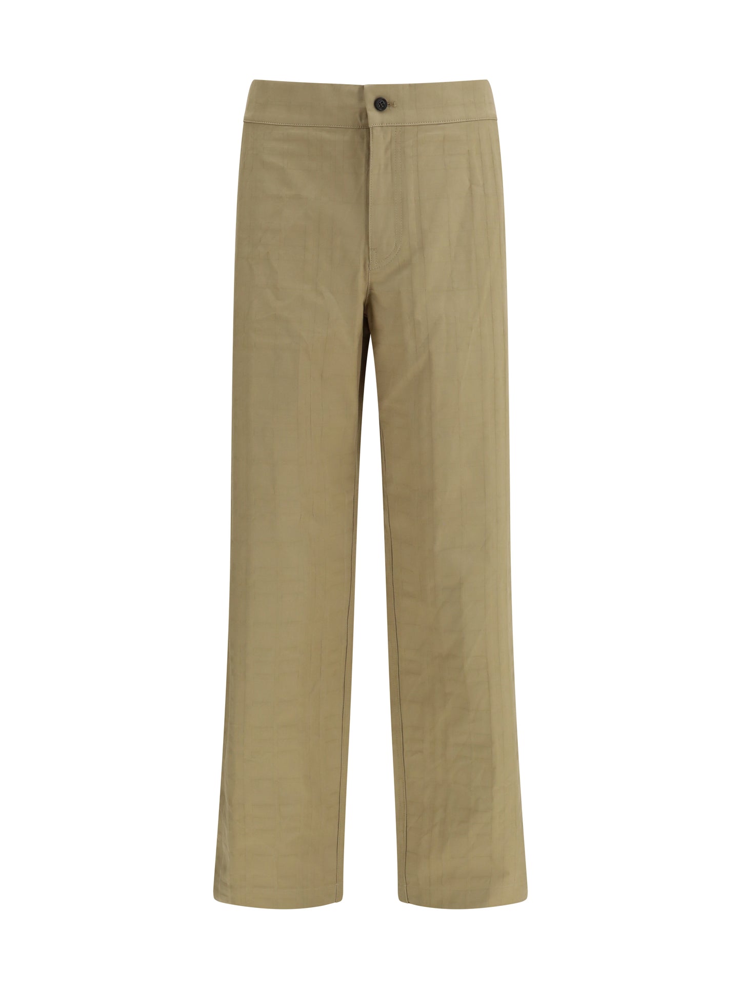 Burberry Men Textured Check Cotton Pants BURBERRY