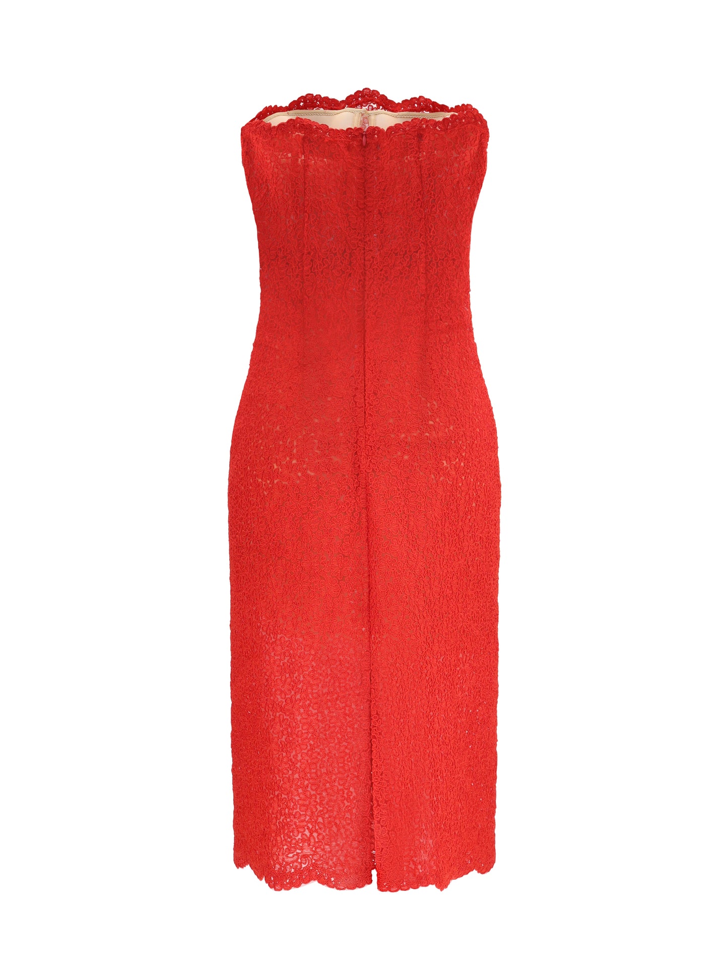 Ermanno Scervino Women Strapless Midi Lace Dress ERMANO SCERVINO