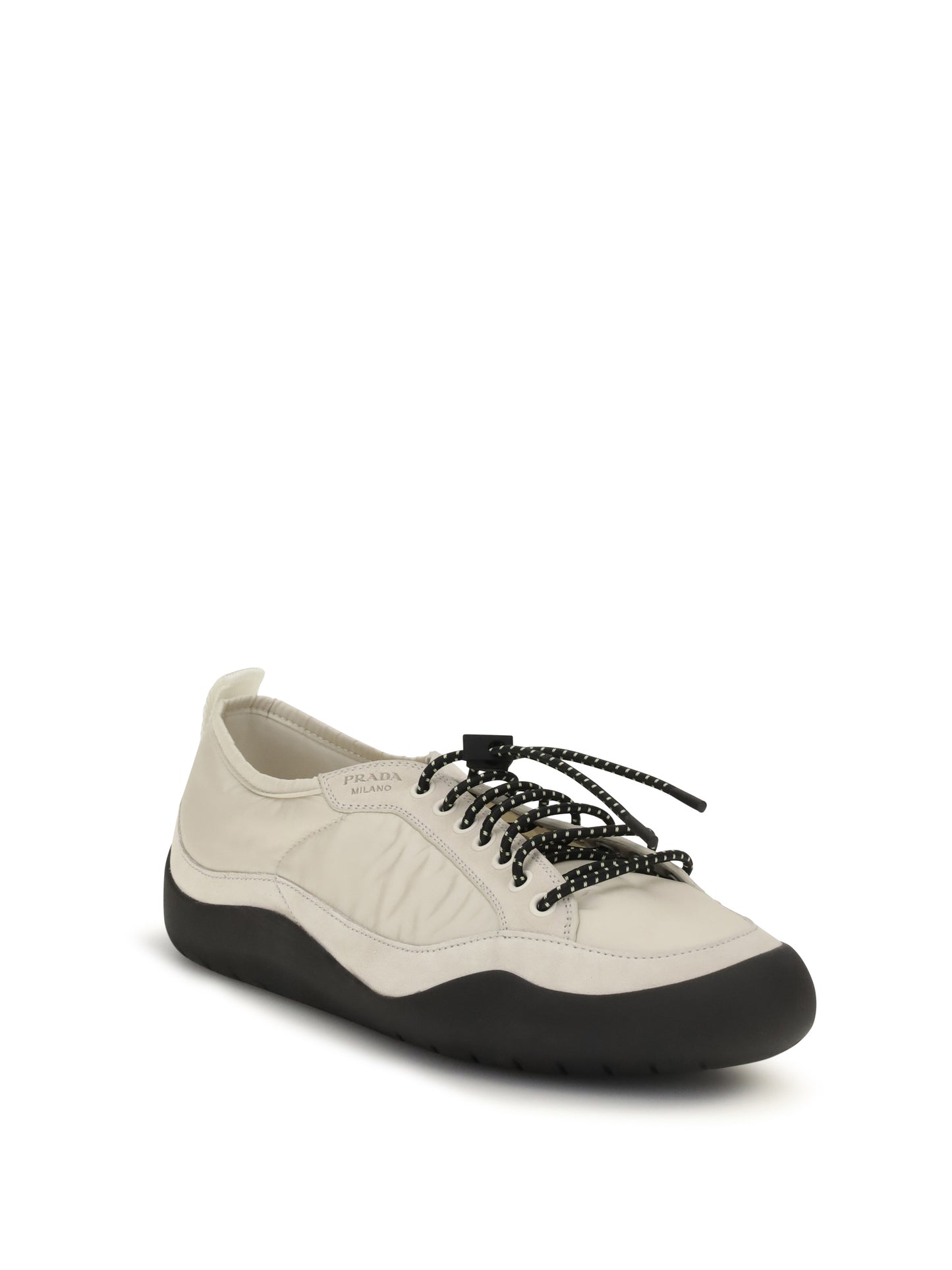 Prada Men Leather And Fabric Sneakers PRADA
