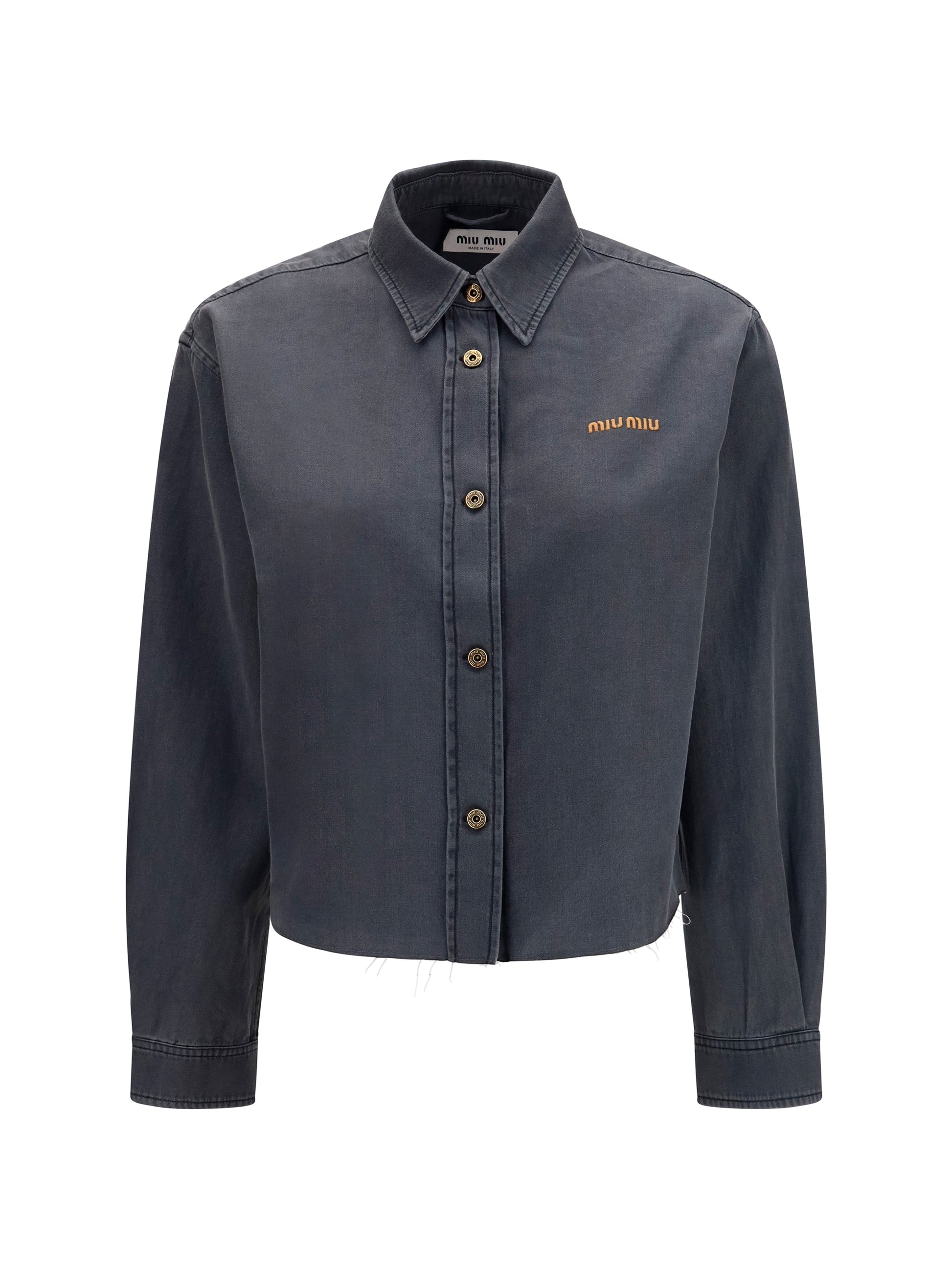 Miu Miu Women Denim-Style Cotton Shirt MIU MIU