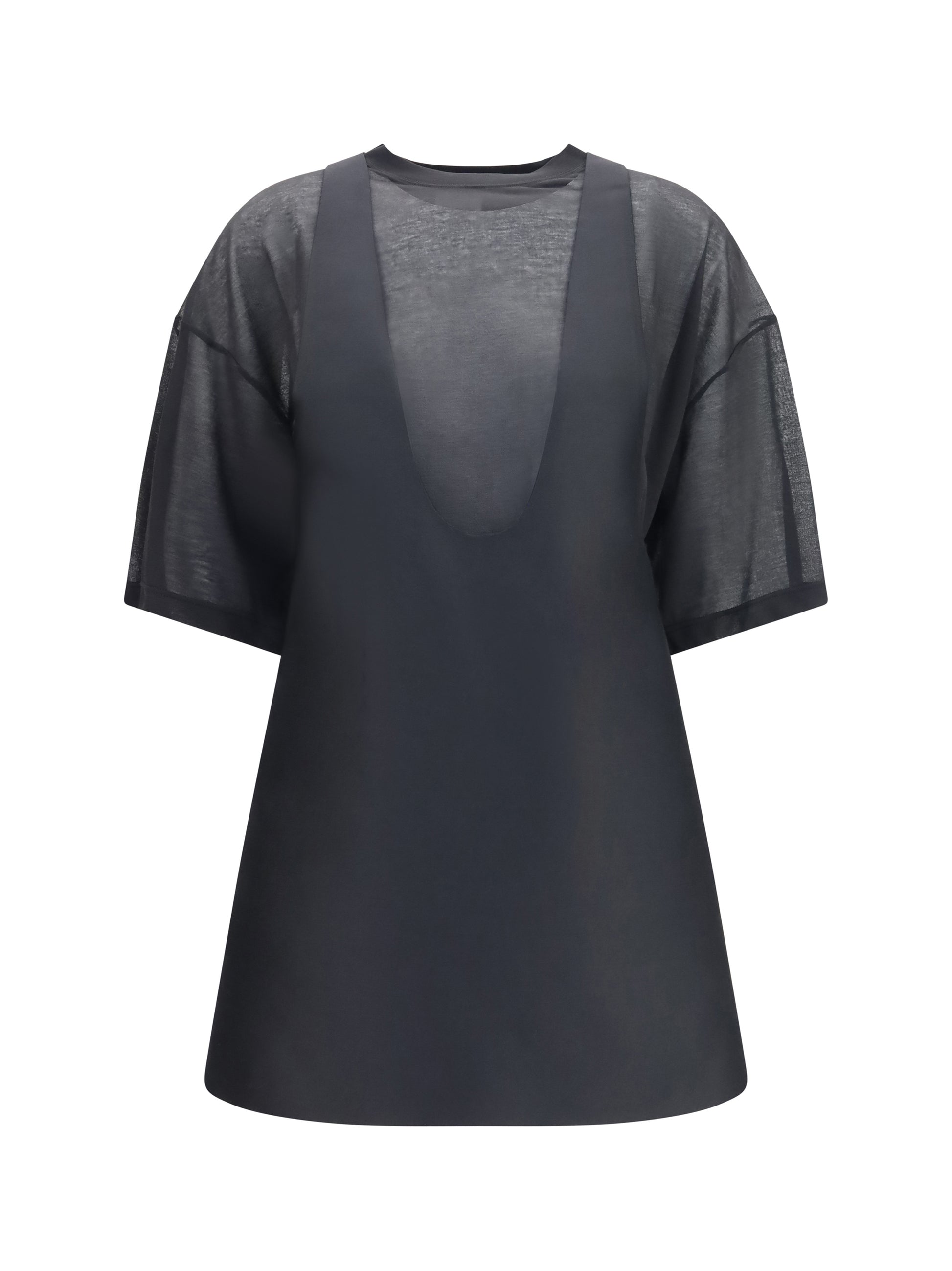 Balenciaga Women Hybrid Dress With Sheer T-Shirt BALENCIAGA