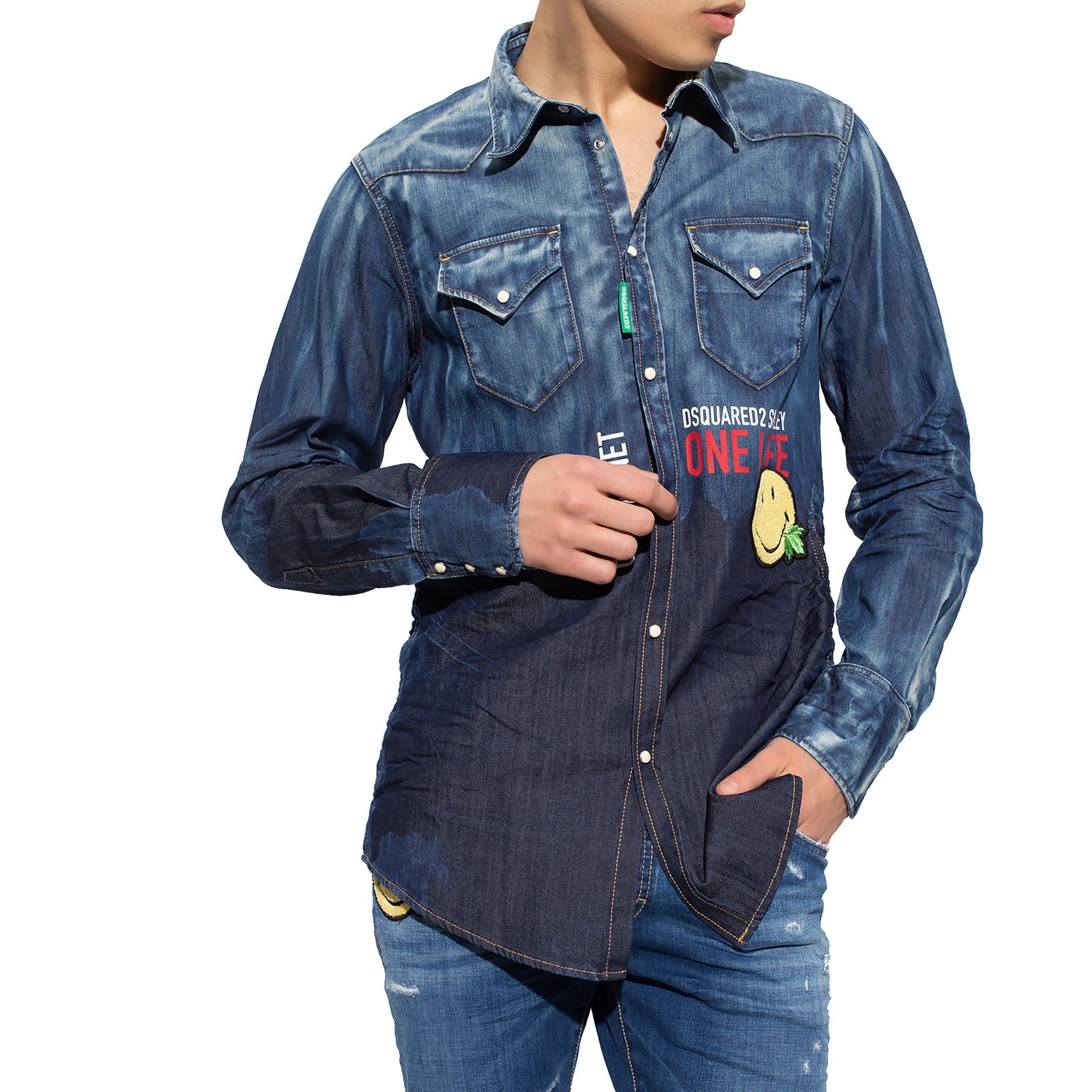 Dsquared2 X Smiley Denim Shirt Men DSQUARED2