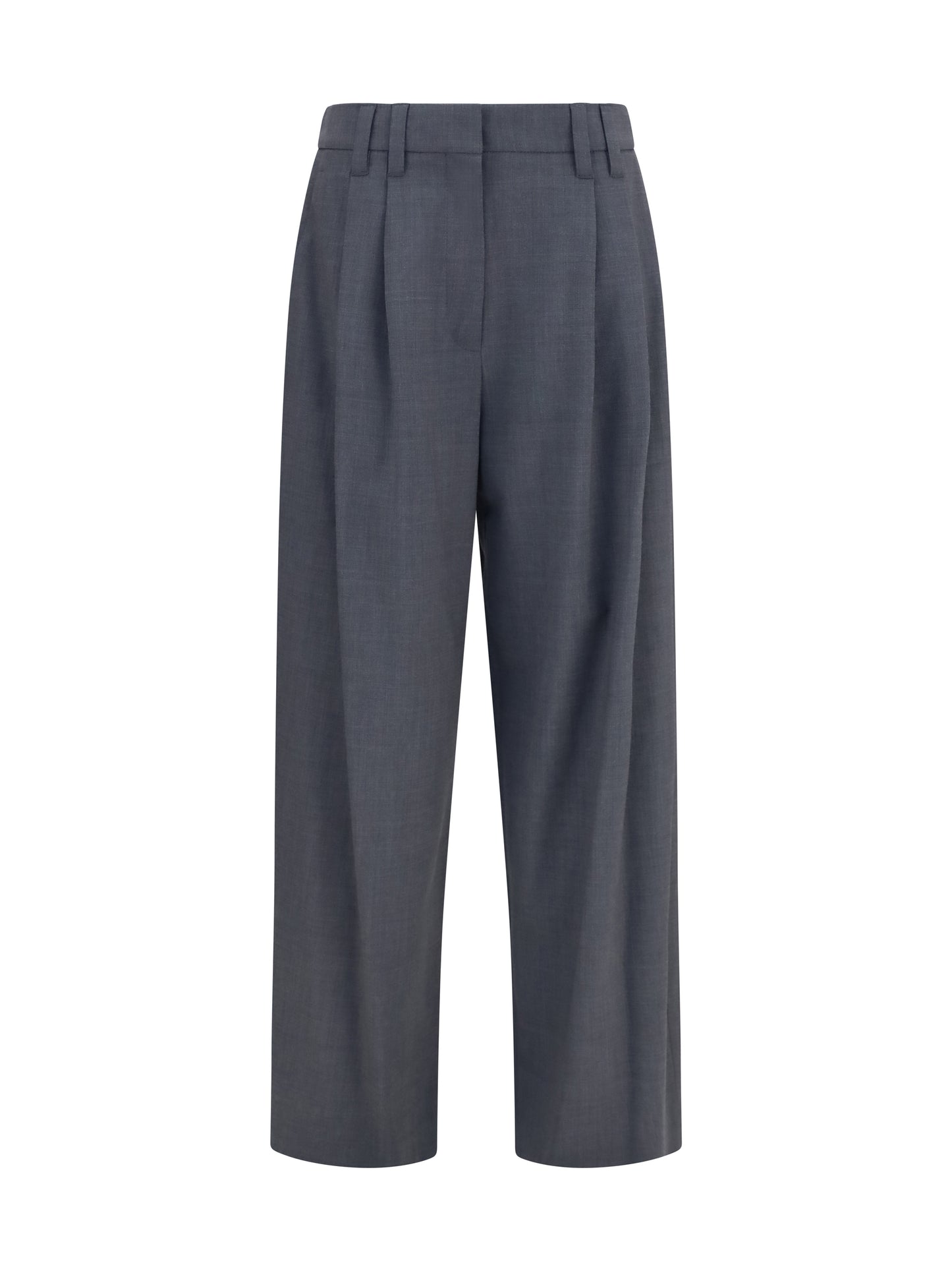 Brunello Cucinelli Women Tropical Wool Tailored Pants With Monili Detail BRUNELLO CUCINELLI