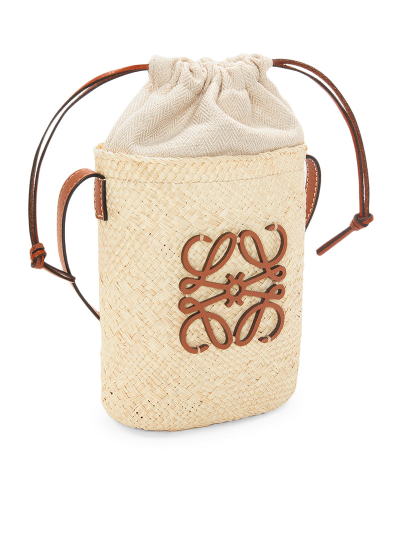 Loewe Women Square Bag In Iraca Palm And Calfskin LOEWE