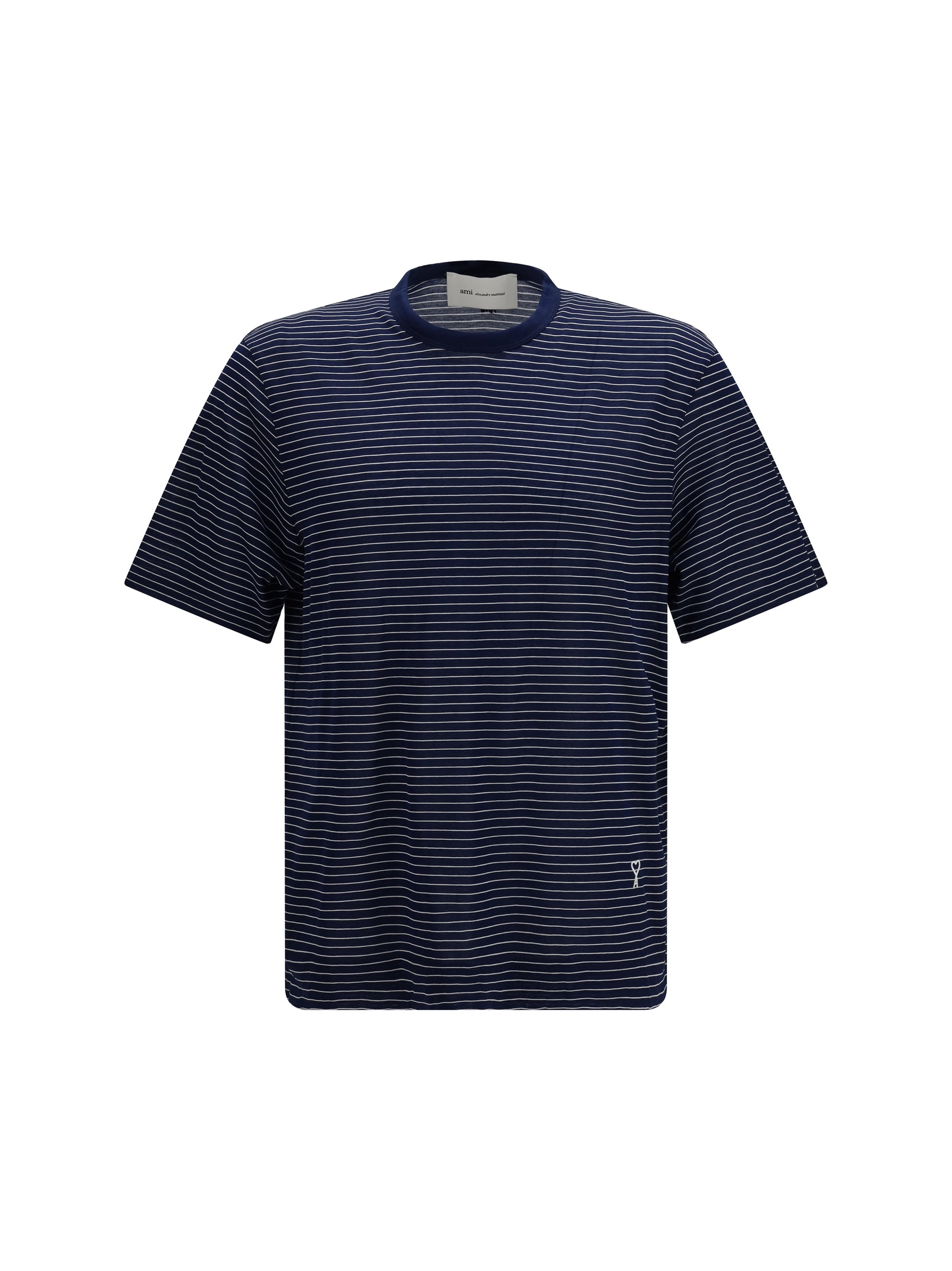 Ami Paris Men Striped Cotton T-Shirt AMI PARIS