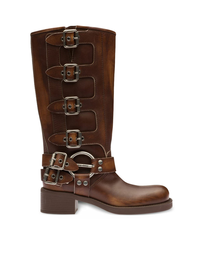 Miu Miu Women Leather Boots MIU MIU