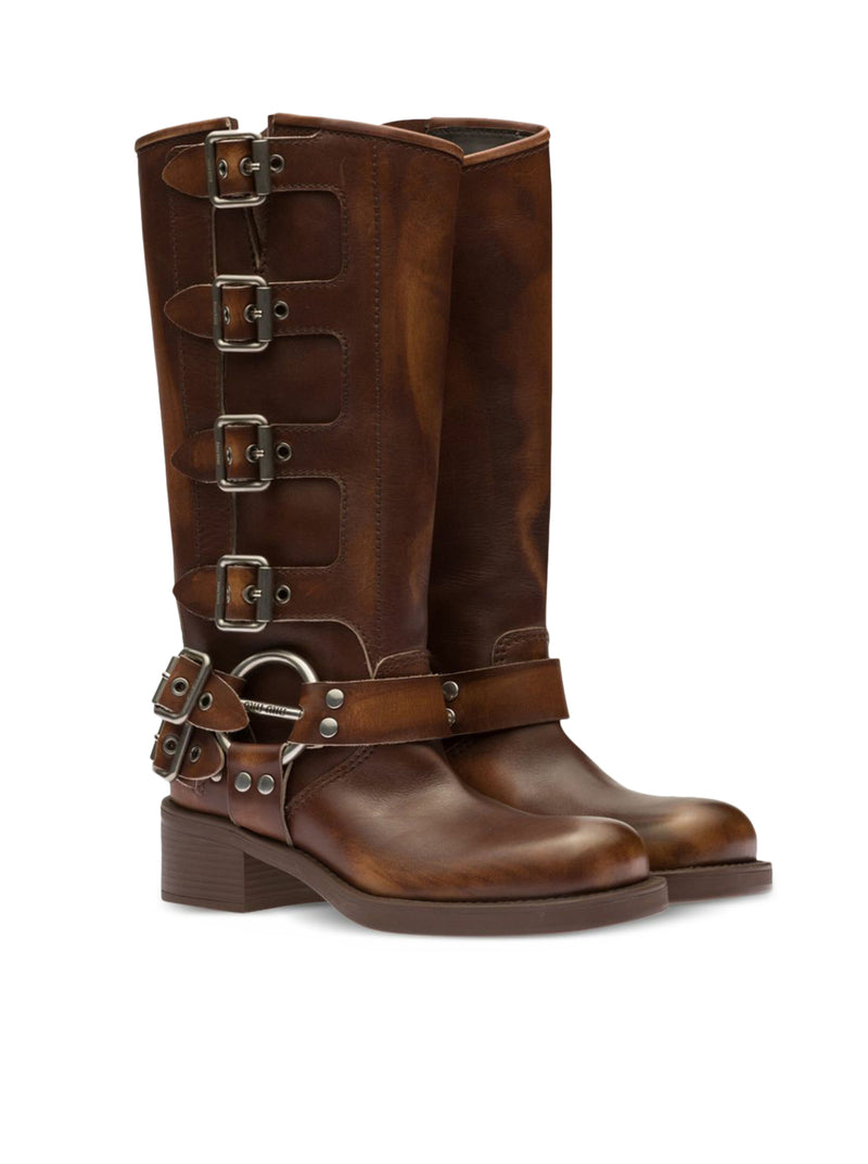 Miu Miu Women Leather Boots MIU MIU