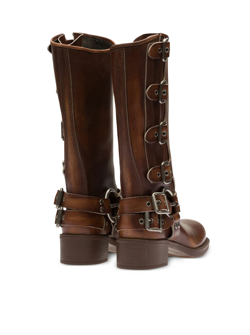 Miu Miu Women Leather Boots MIU MIU