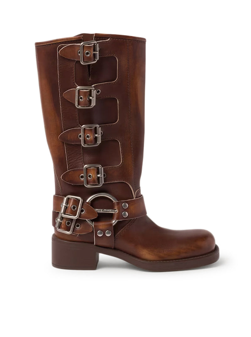 Miu Miu Women Leather Boots MIU MIU