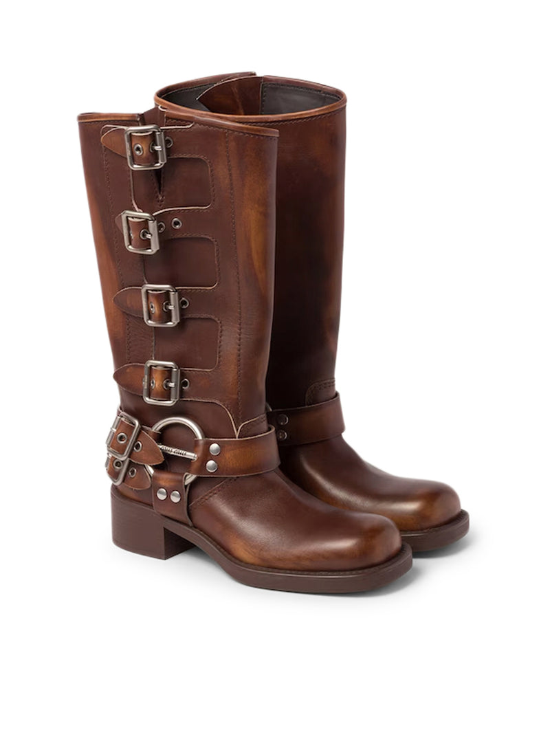 Miu Miu Women Leather Boots MIU MIU